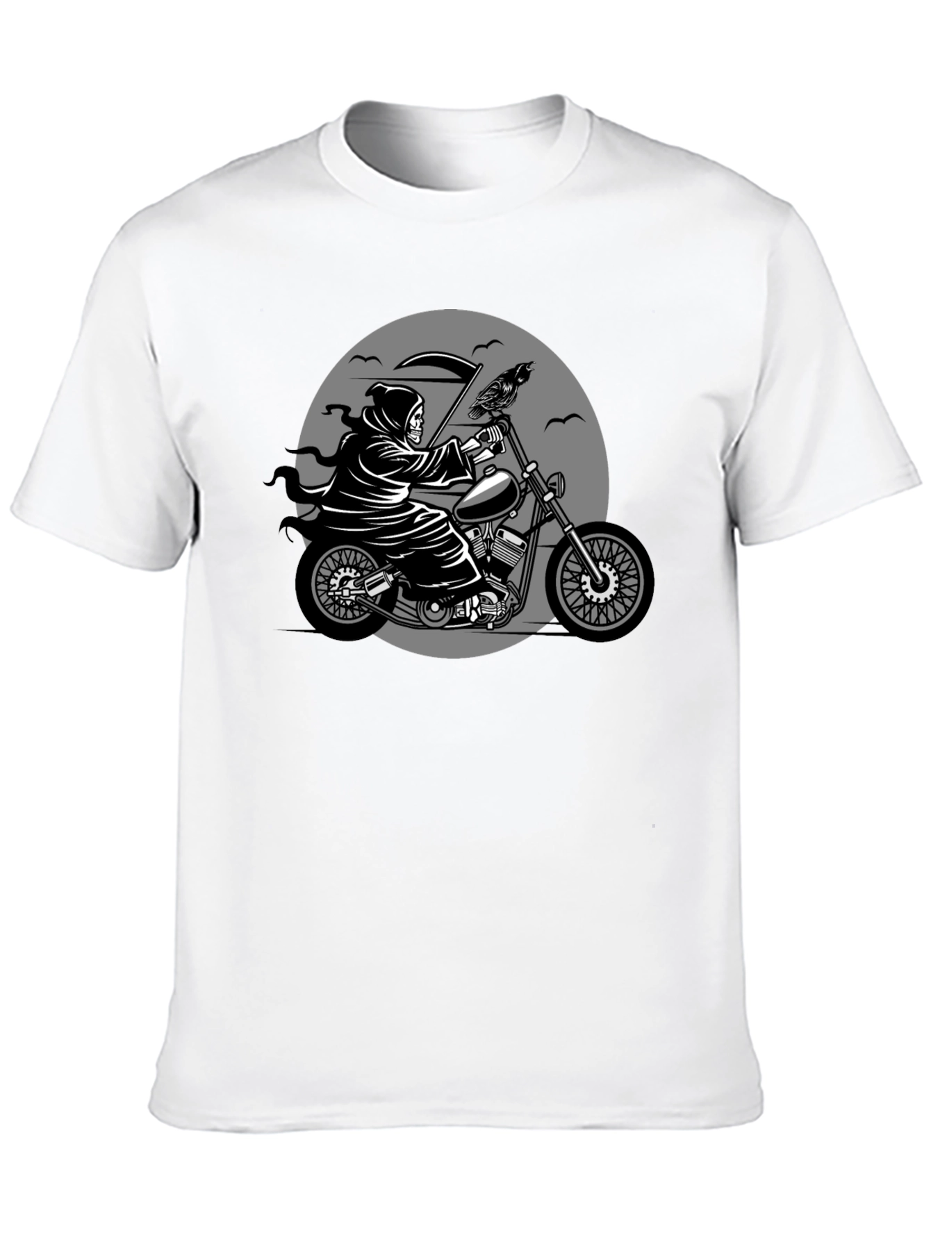 Grim Reaper Motorcycle Graphic Tee - Black