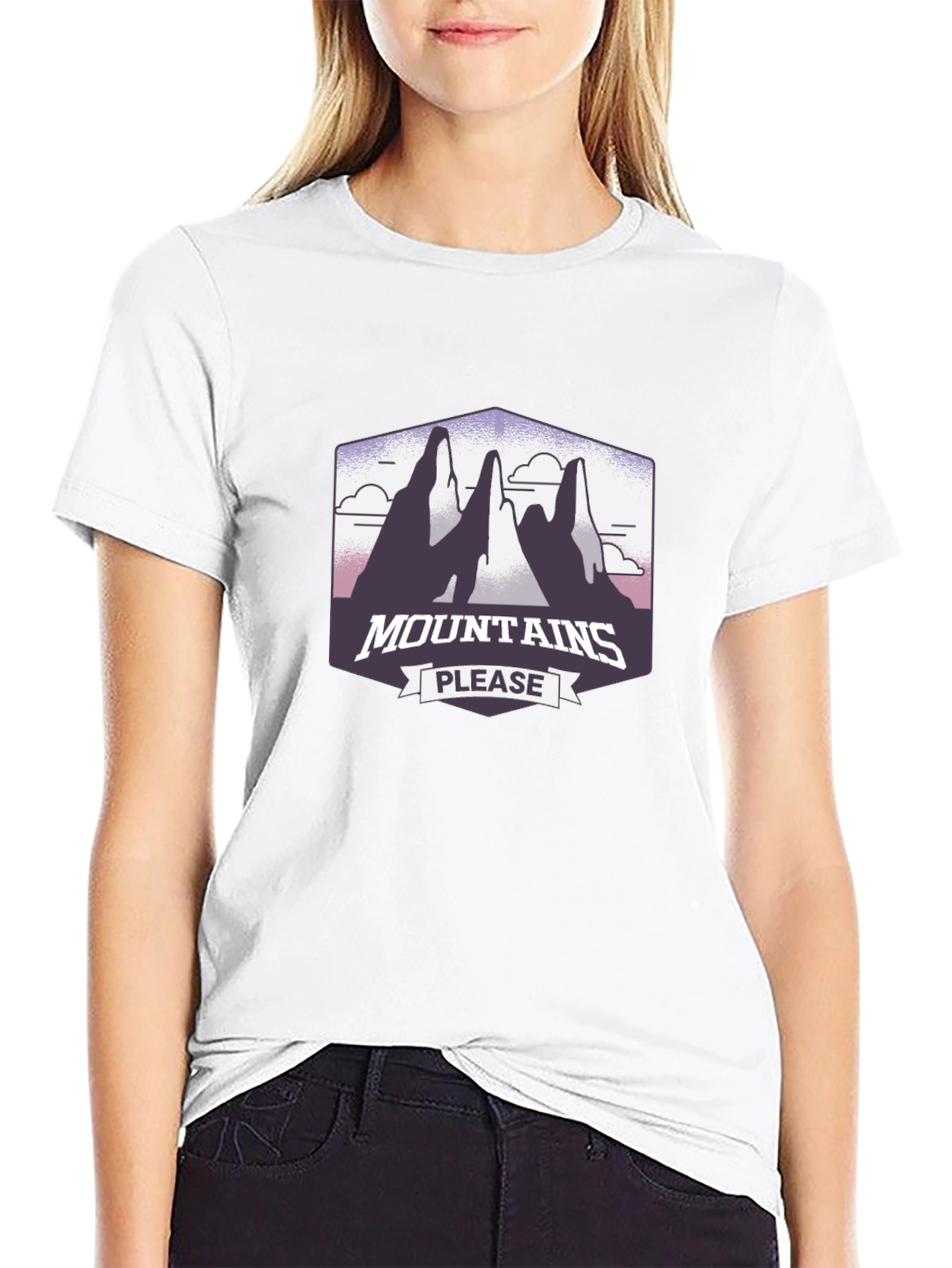 Mountains Please Graphic Tee - Black Cotton T-Shirt
