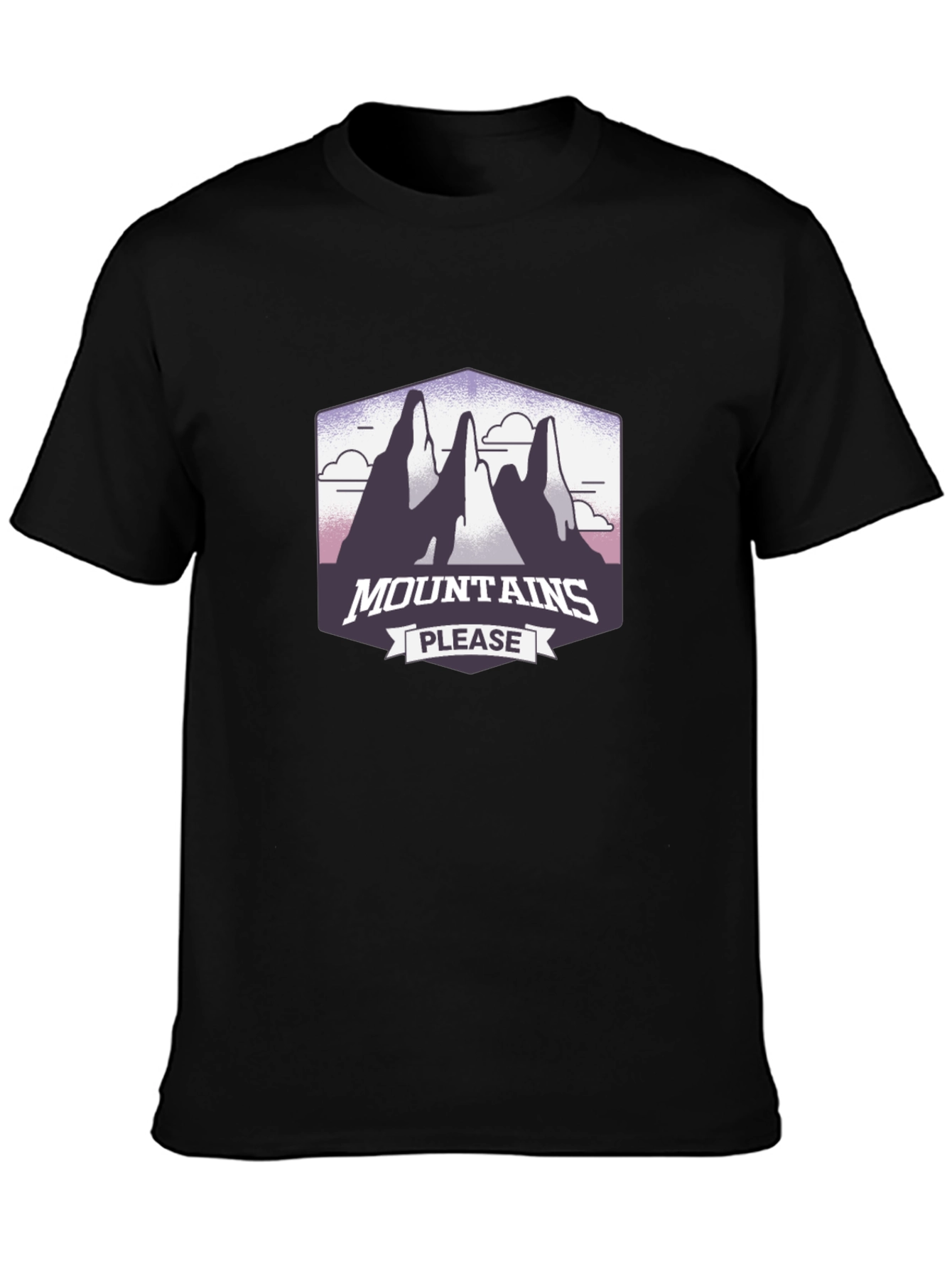Mountains Please Graphic Tee - Black Cotton T-Shirt