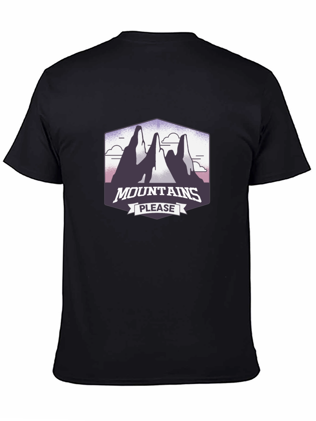 Mountains Please Graphic Tee - Black Cotton T-Shirt