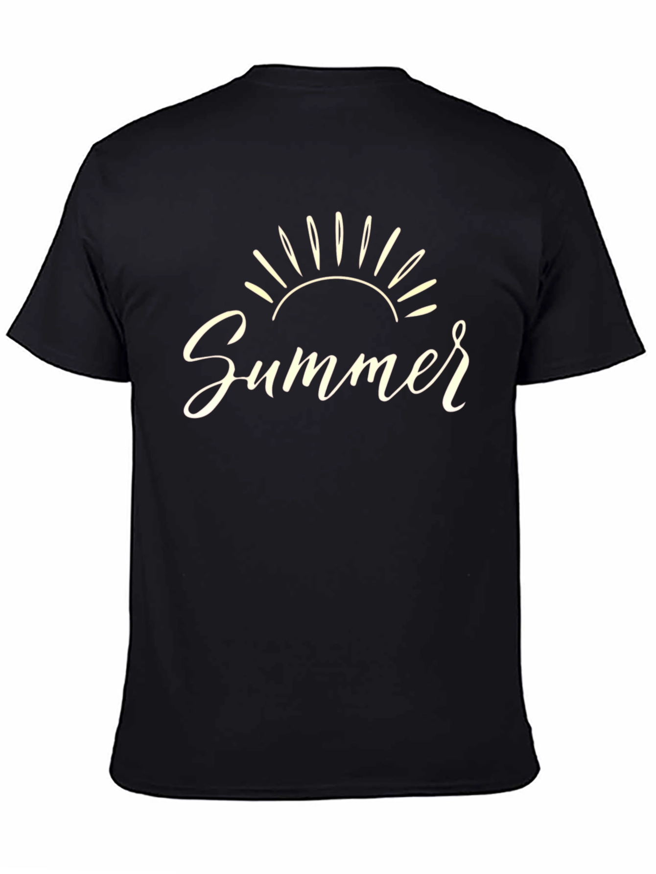 Summer Graphic Tee - Black Crew Neck