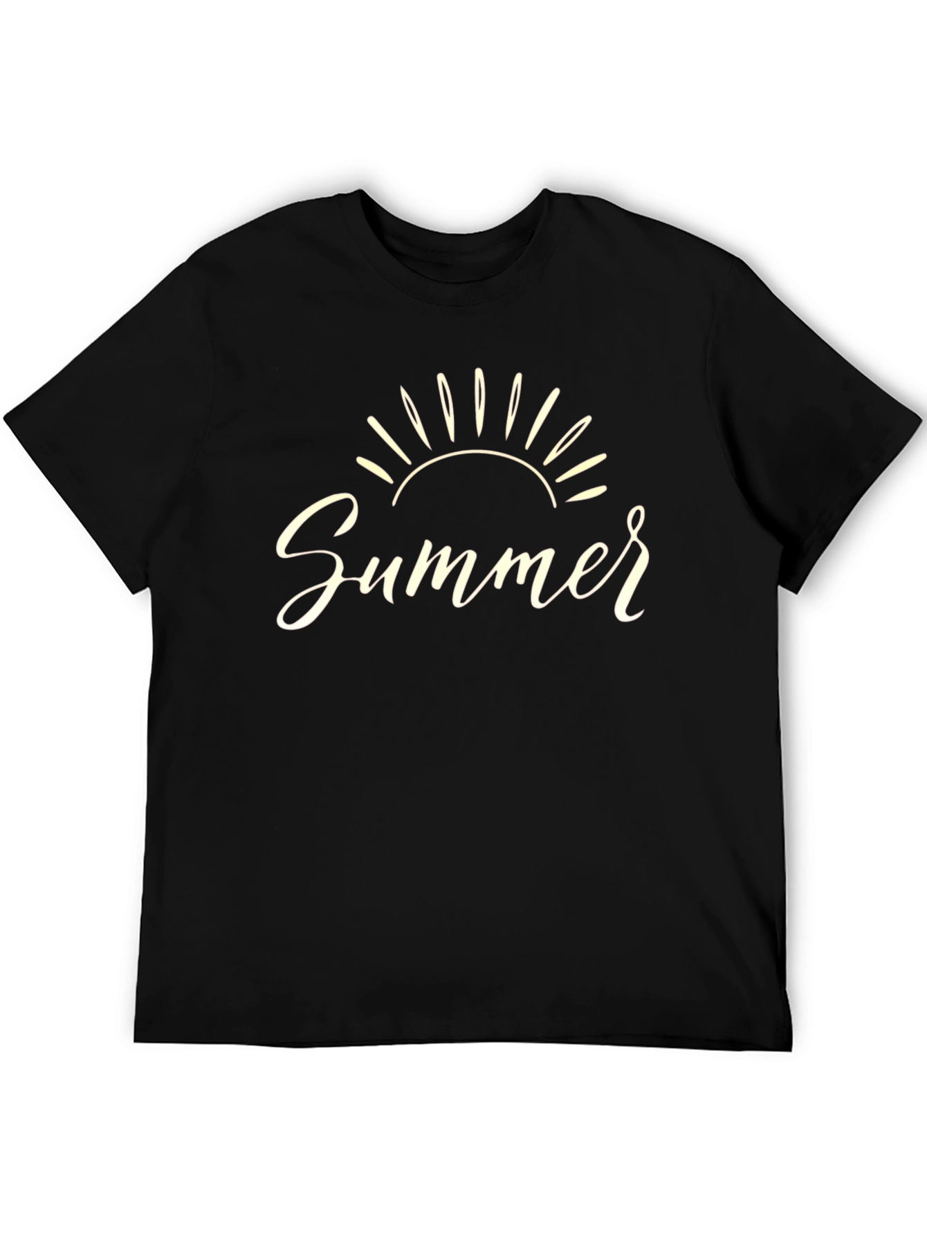 Summer Graphic Tee - Black Crew Neck