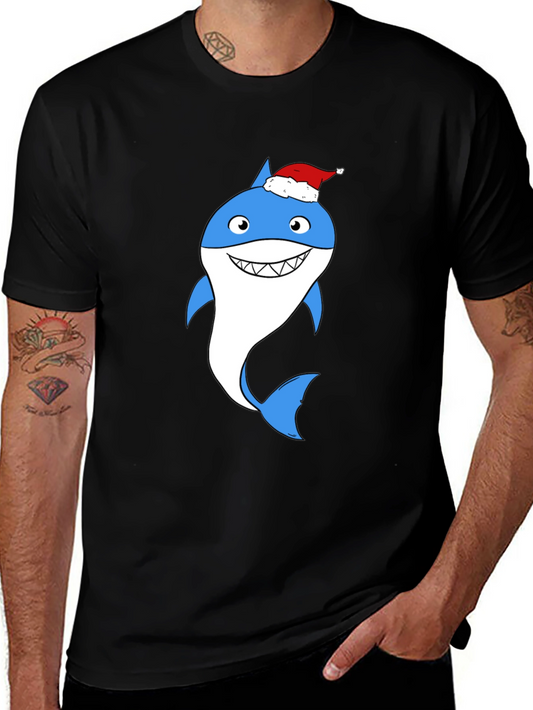 Christmas Shark Graphic Tee - Holiday Fun!