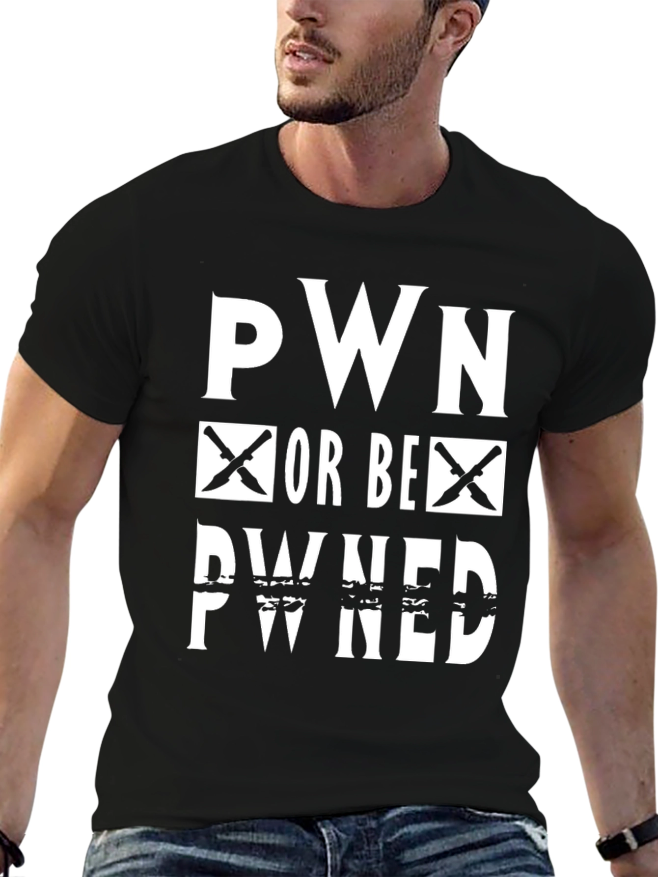 Pwn Or Be Pwned Black Graphic T-Shirt