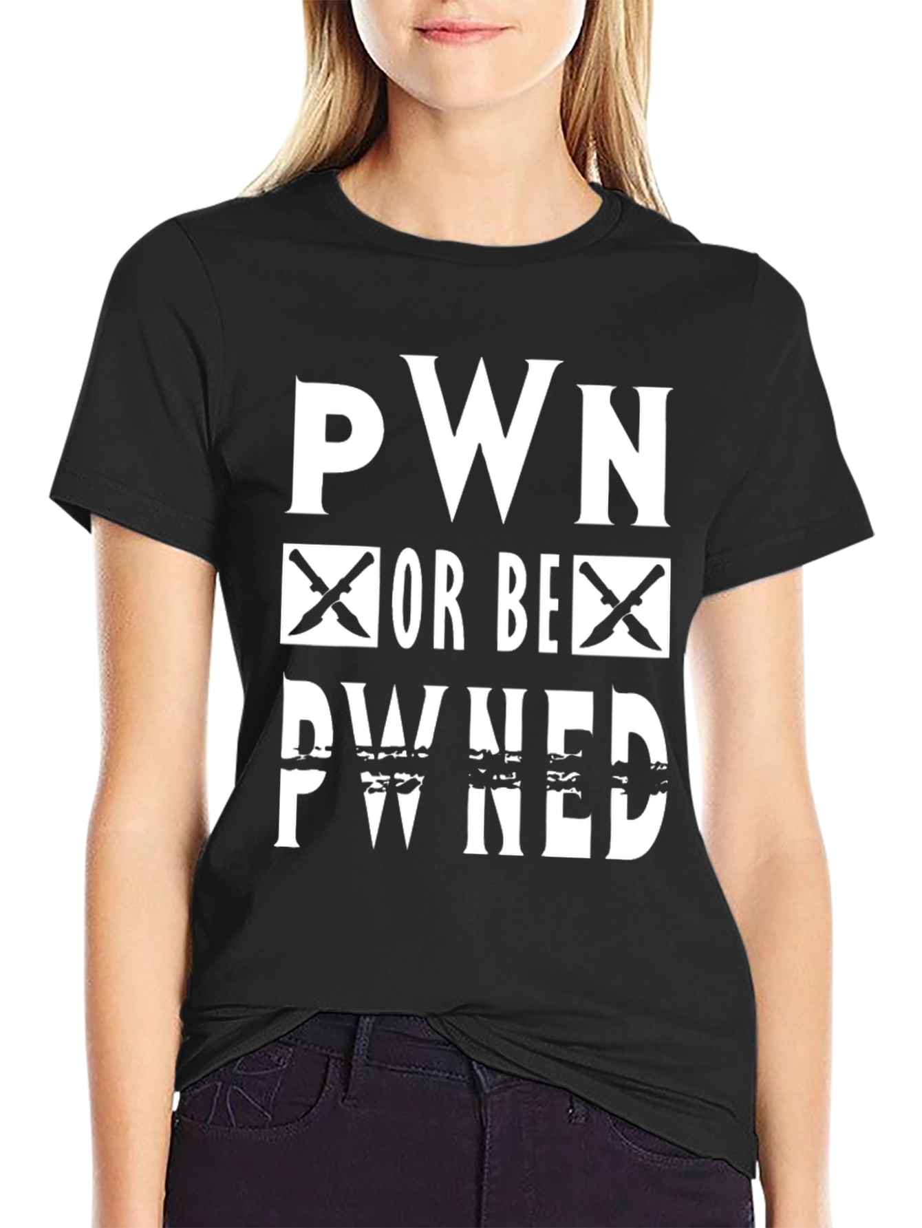 Pwn Or Be Pwned Black Graphic T-Shirt