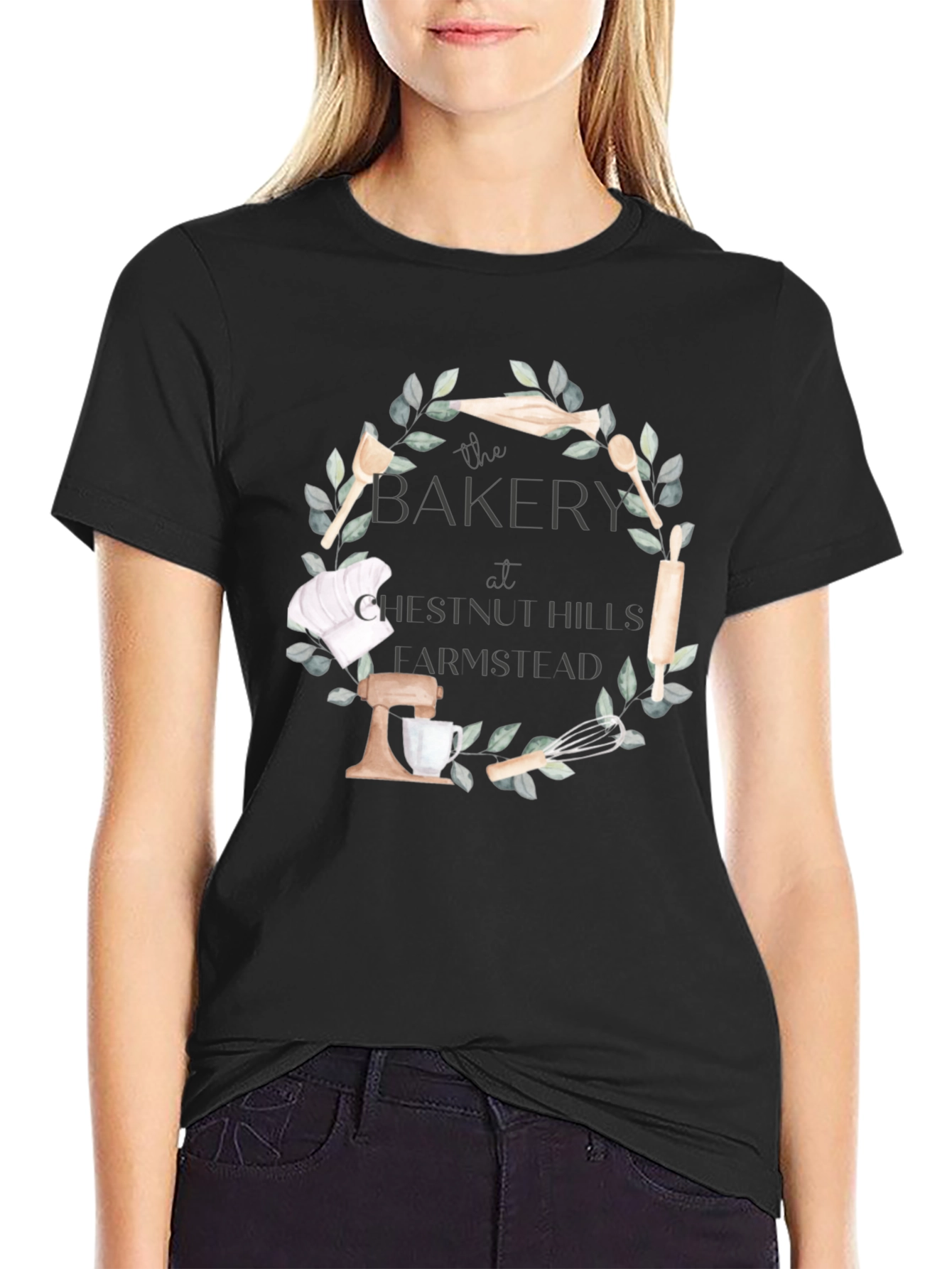 Bakers Wreath T-Shirt - Chestnut Hills Larmshlad Bakery