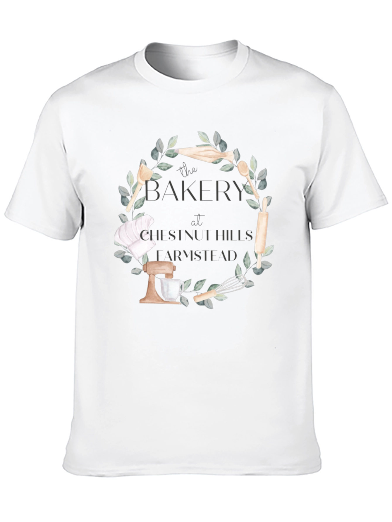 Bakers Wreath T-Shirt - Chestnut Hills Larmshlad Bakery