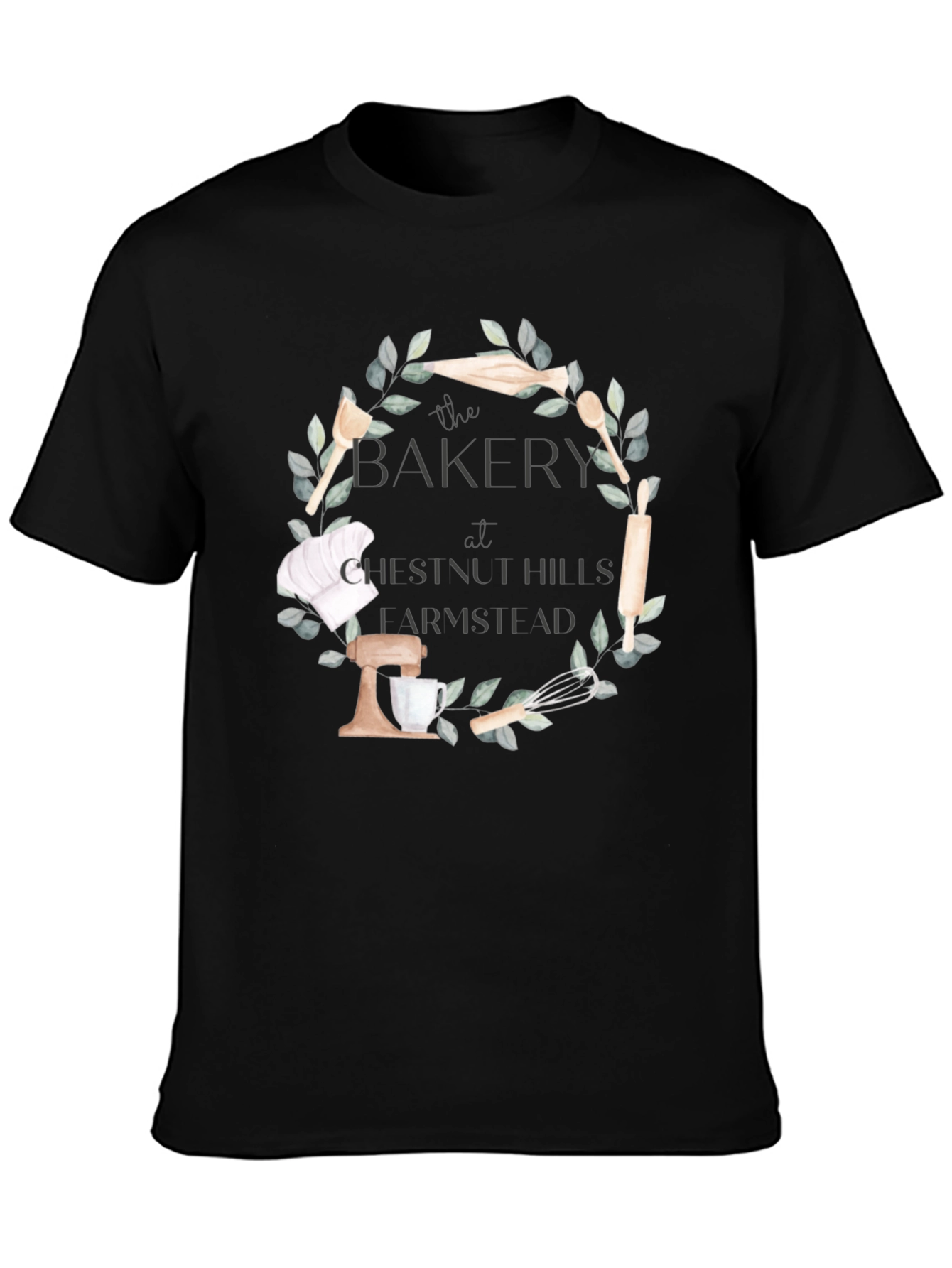 Bakers Wreath T-Shirt - Chestnut Hills Larmshlad Bakery