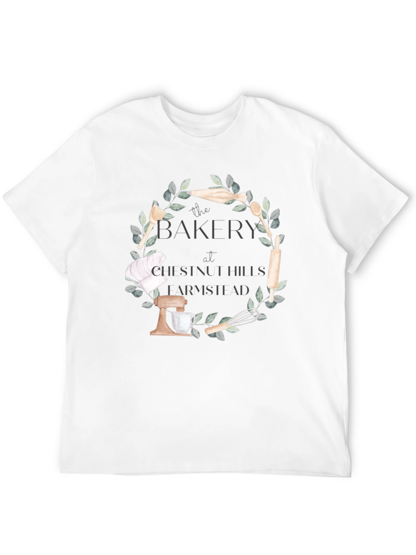 Bakers Wreath T-Shirt - Chestnut Hills Larmshlad Bakery