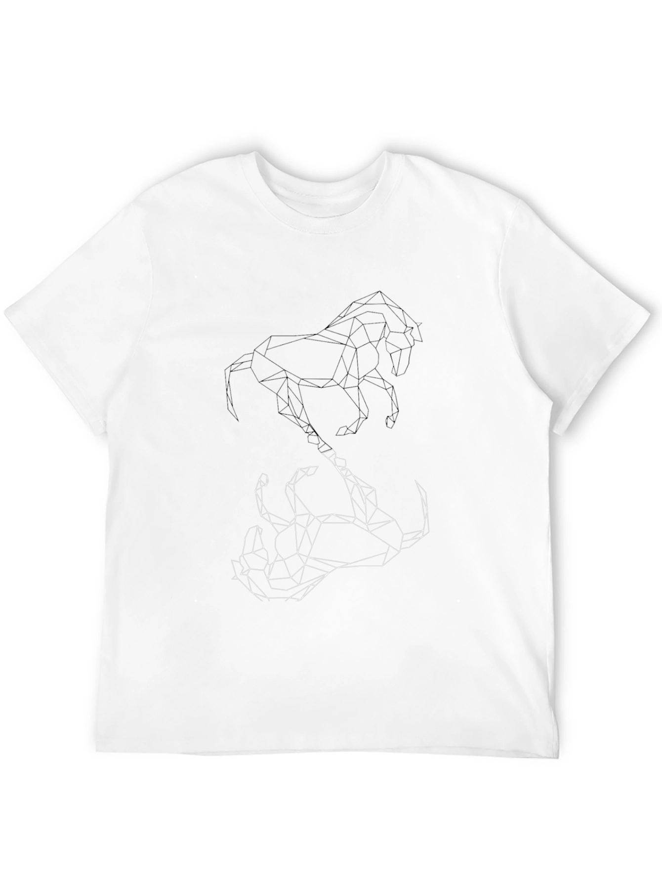 Geometric Horse Graphic Black T-Shirt