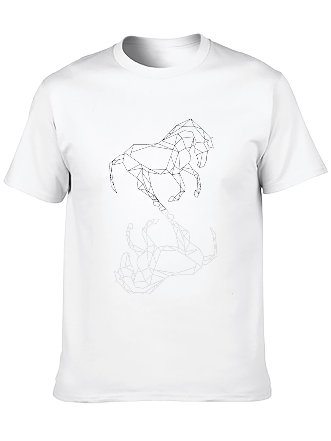 Geometric Horse Graphic Black T-Shirt