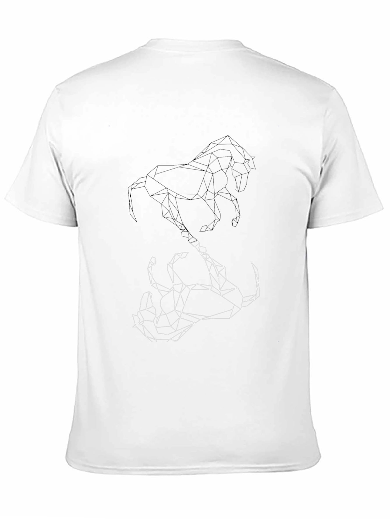 Geometric Horse Graphic Black T-Shirt