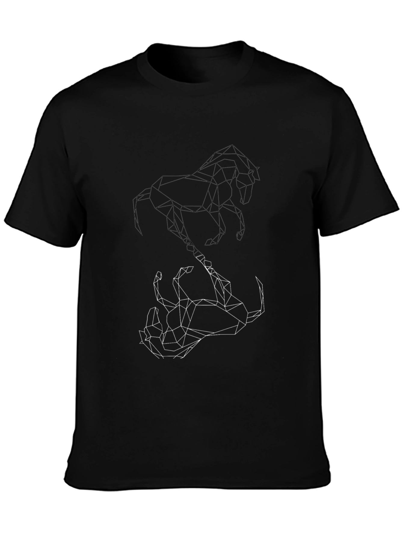 Geometric Horse Graphic Black T-Shirt