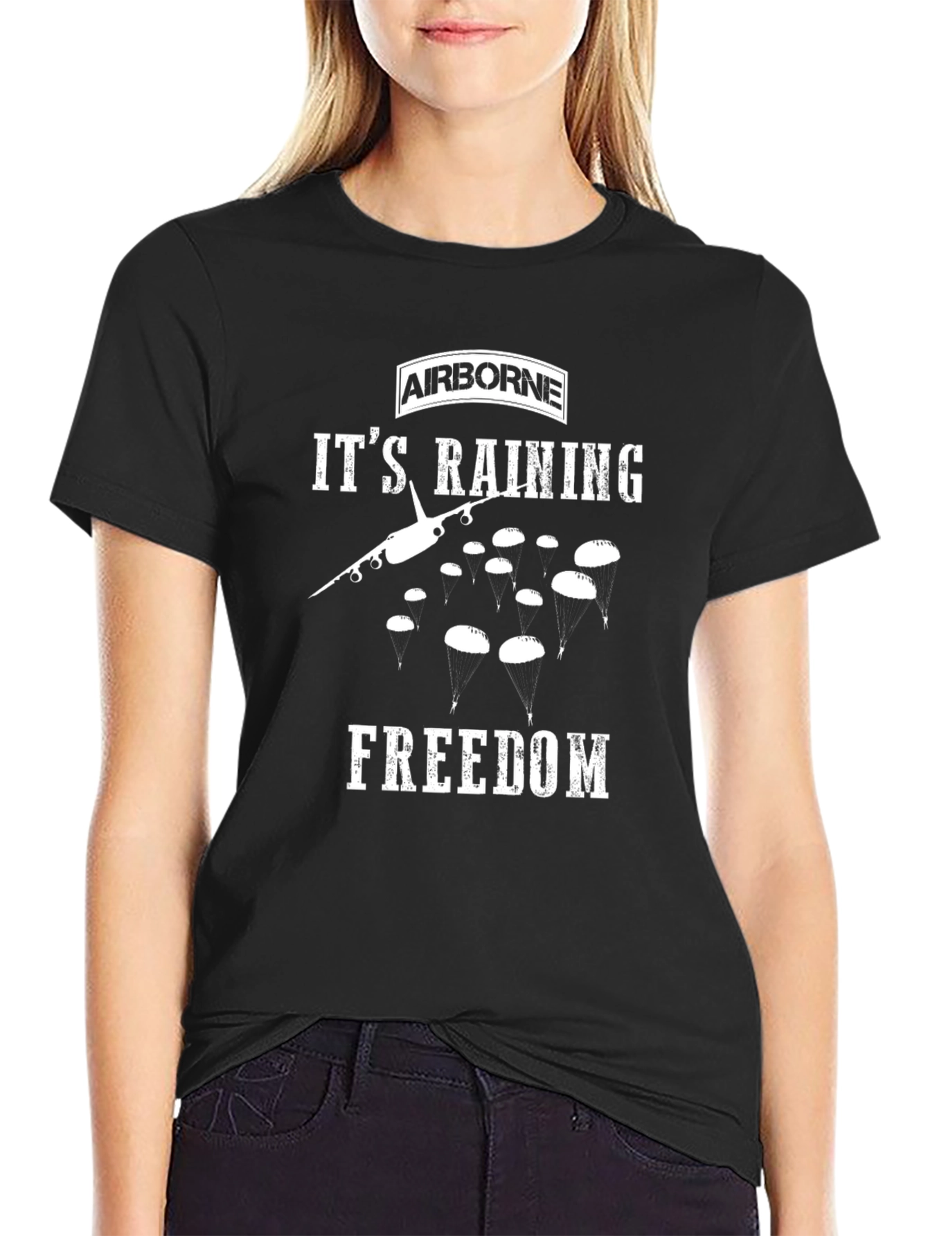 Airborne Its Raining Freedom Graphic T-Shirt