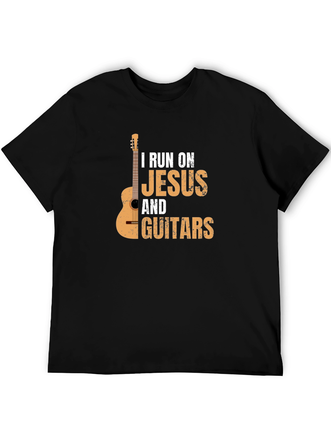 I Run On Jesus & Guitars Graphic T-Shirt