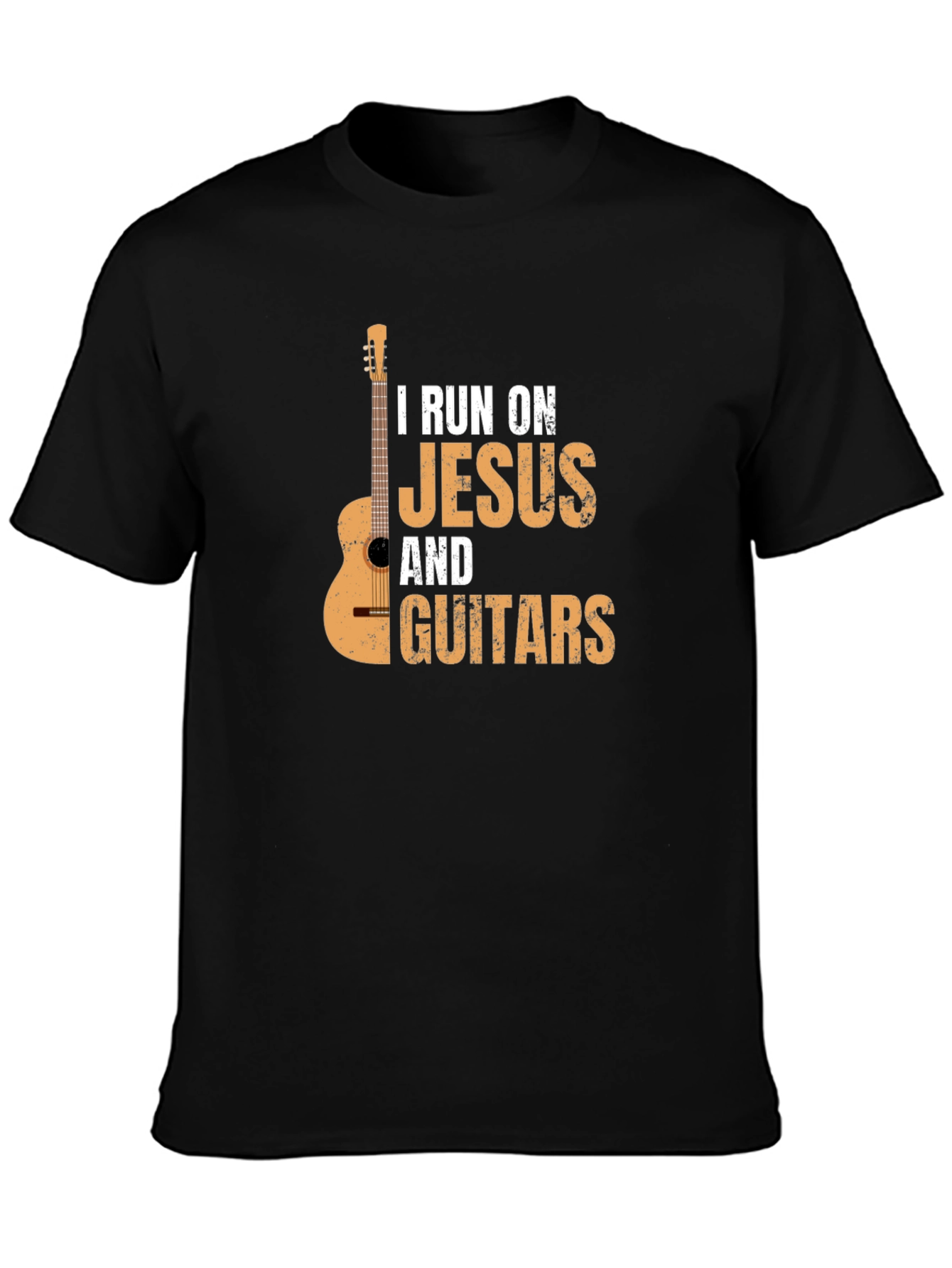 I Run On Jesus & Guitars Graphic T-Shirt