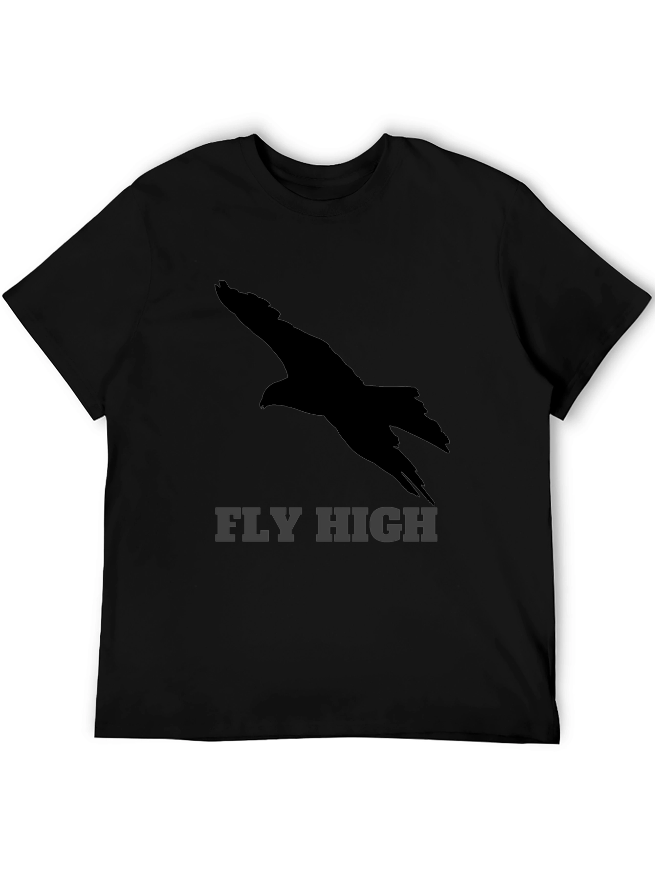Fly High Eagle Graphic Black T-Shirt