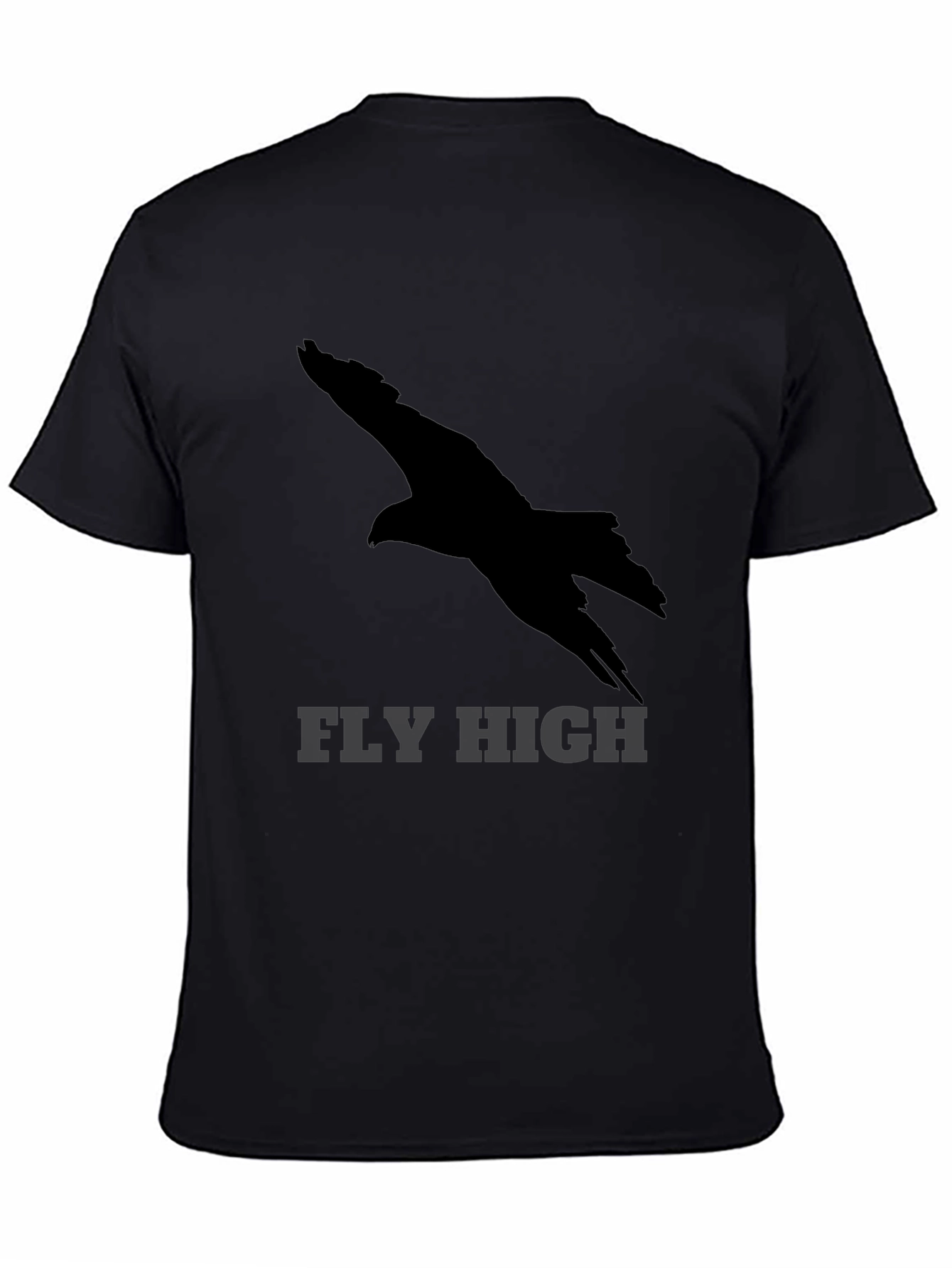 Fly High Eagle Graphic Black T-Shirt