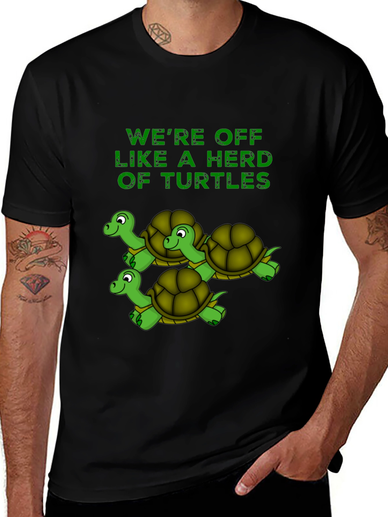 Herd of Turtles Graphic T-Shirt - Black