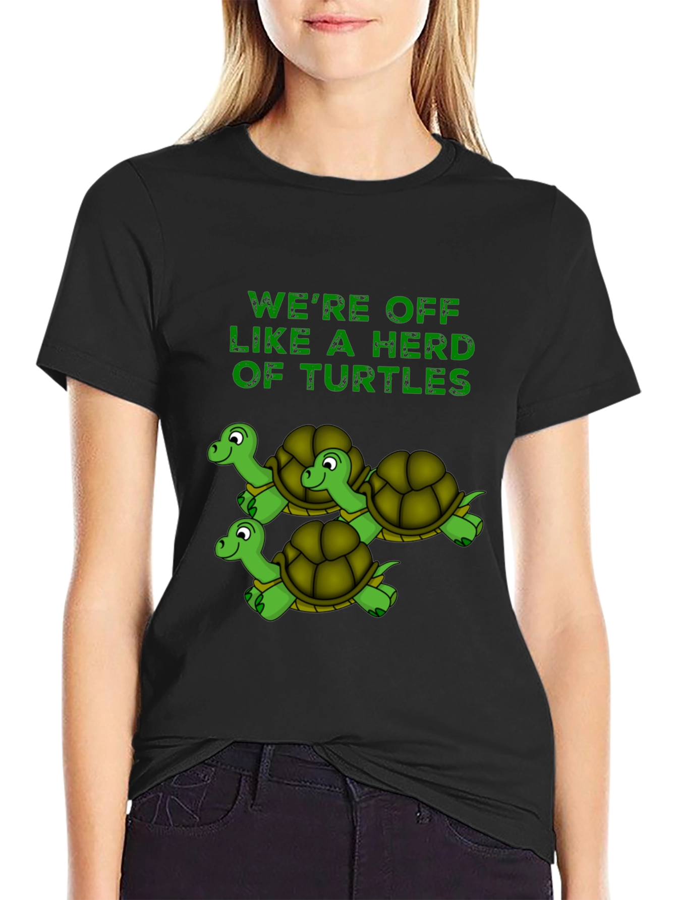 Herd of Turtles Graphic T-Shirt - Black