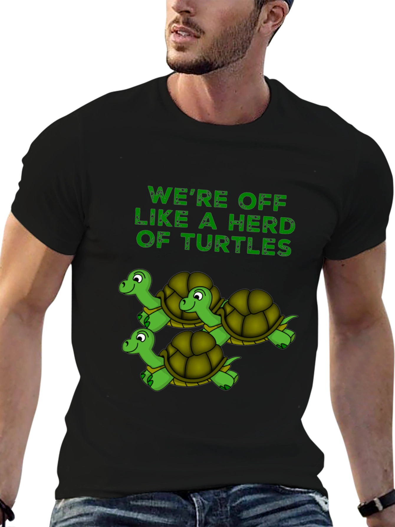 Herd of Turtles Graphic T-Shirt - Black