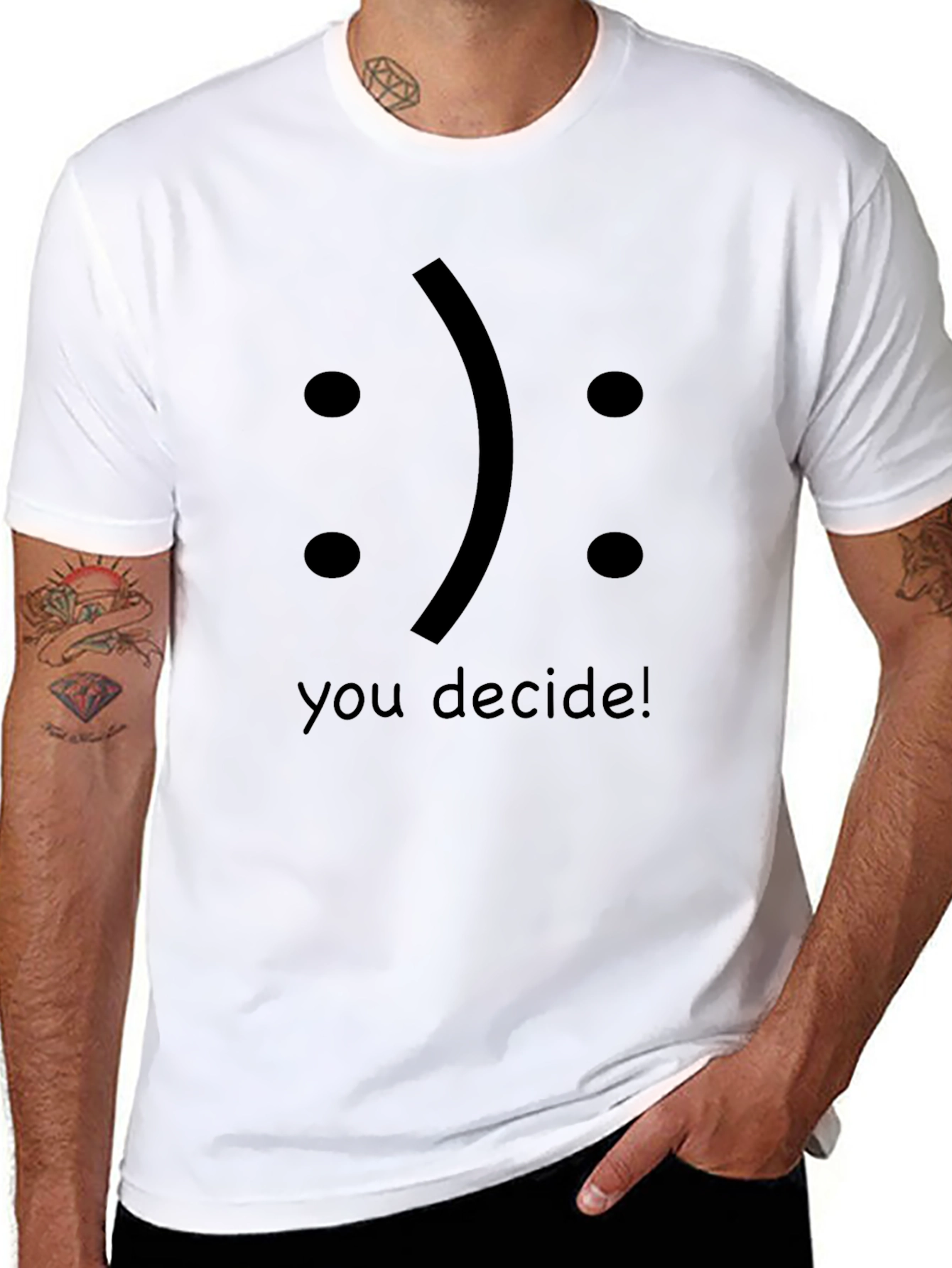 Decide! Graphic T-Shirt Mens Crew Neck Tee