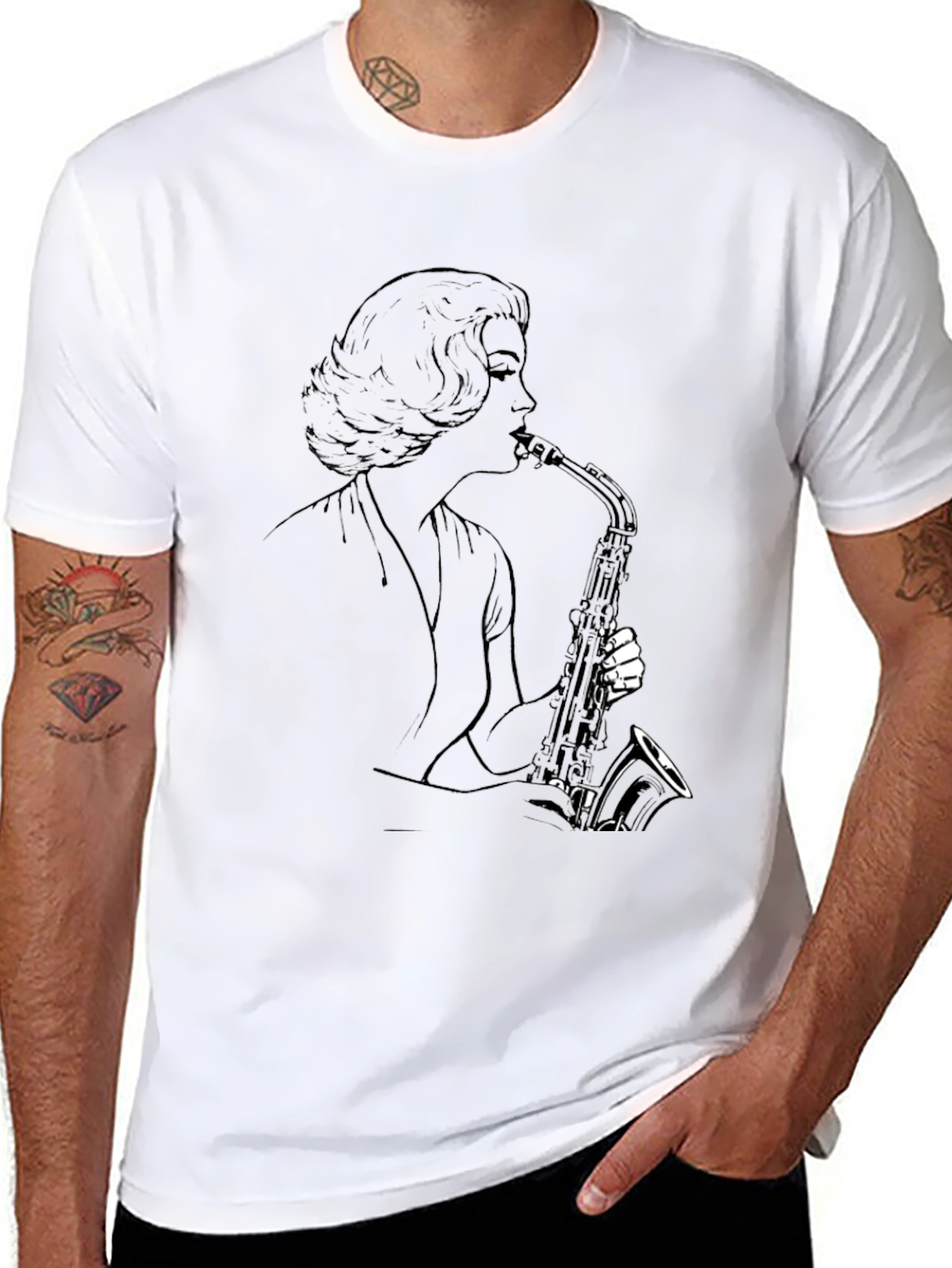 Saxophone Player Graphic Tee