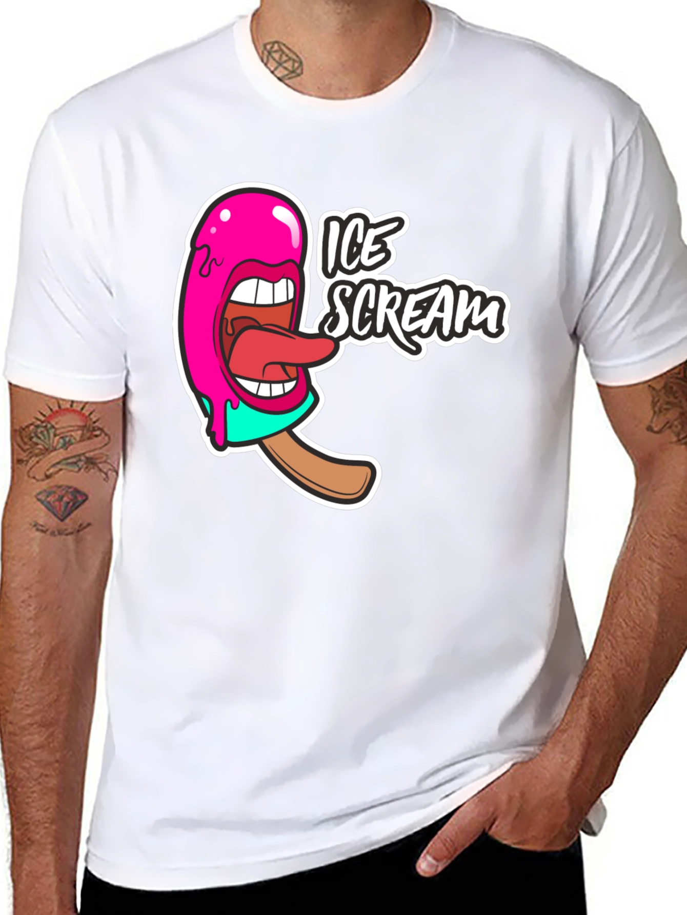 Ice Scream Graphic T-Shirt - Funny Novelty Tee