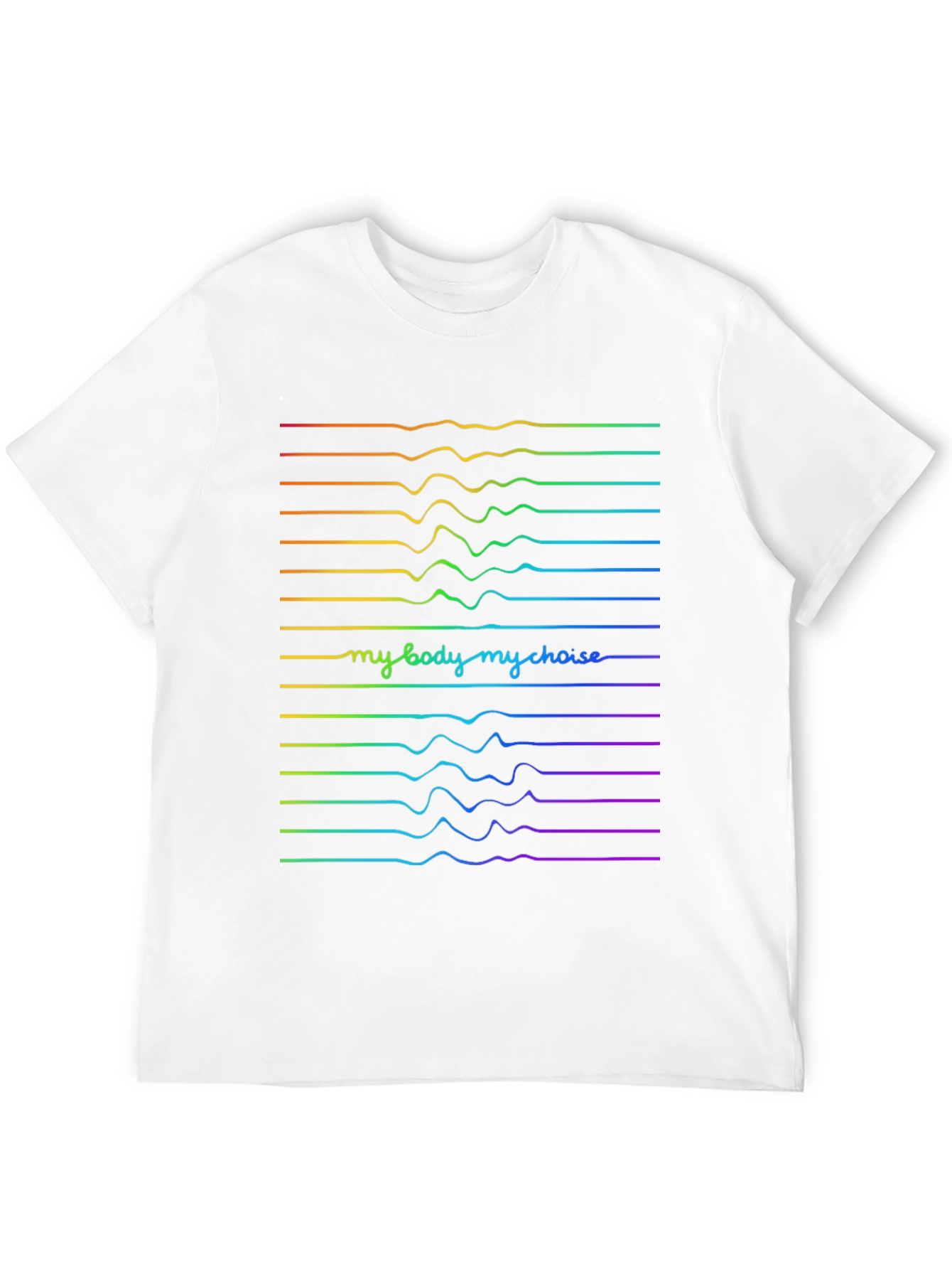 My Body My Choice Rainbow Wave Tee