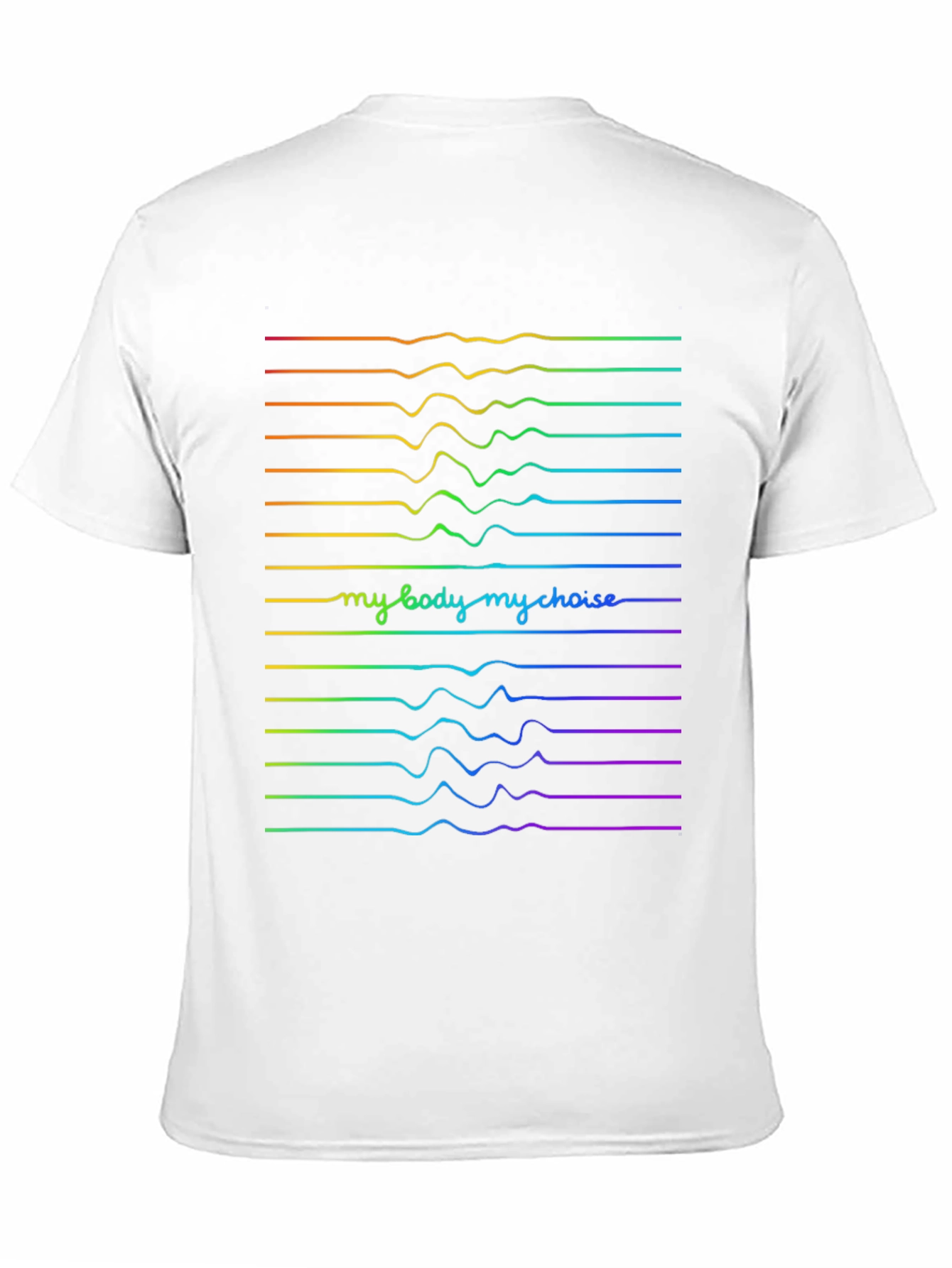 My Body My Choice Rainbow Wave Tee