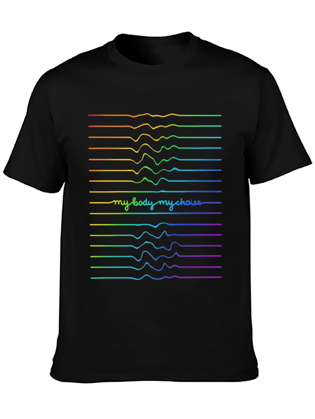 My Body My Choice Rainbow Wave Tee