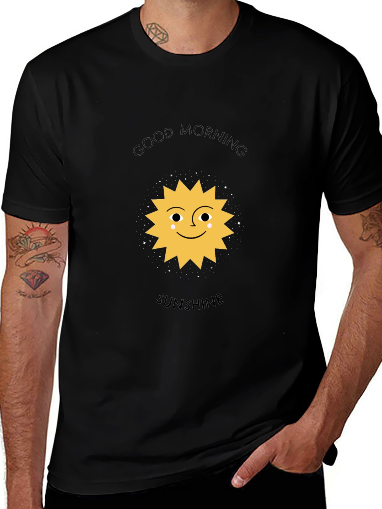 Sunshine Graphic Tee - Black Cotton Blend