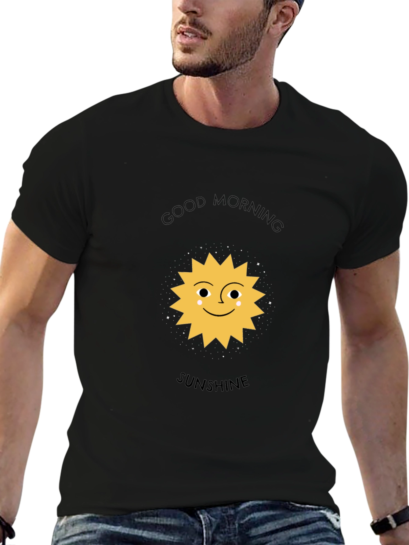 Sunshine Graphic Tee - Black Cotton Blend