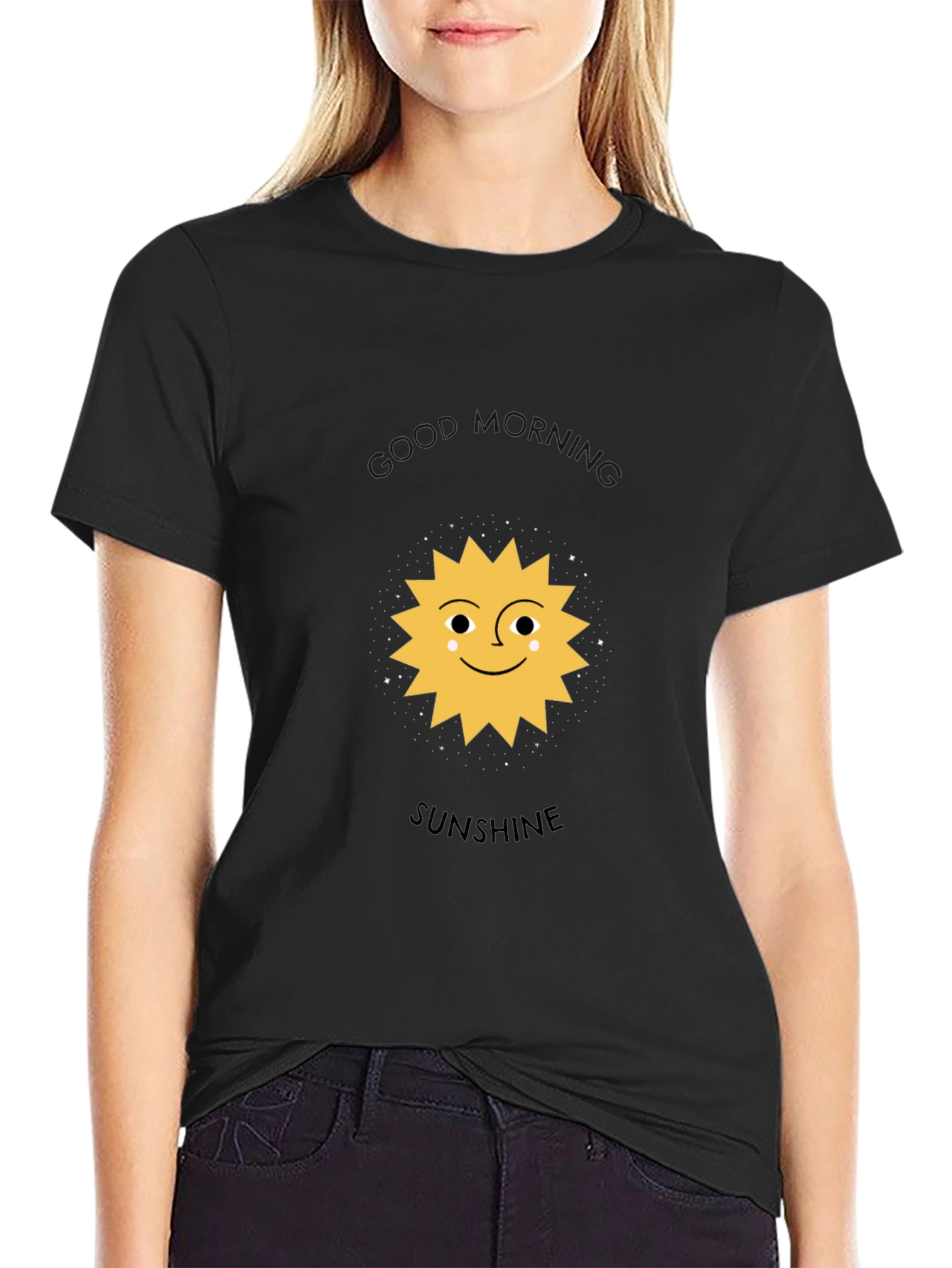 Sunshine Graphic Tee - Black Cotton Blend