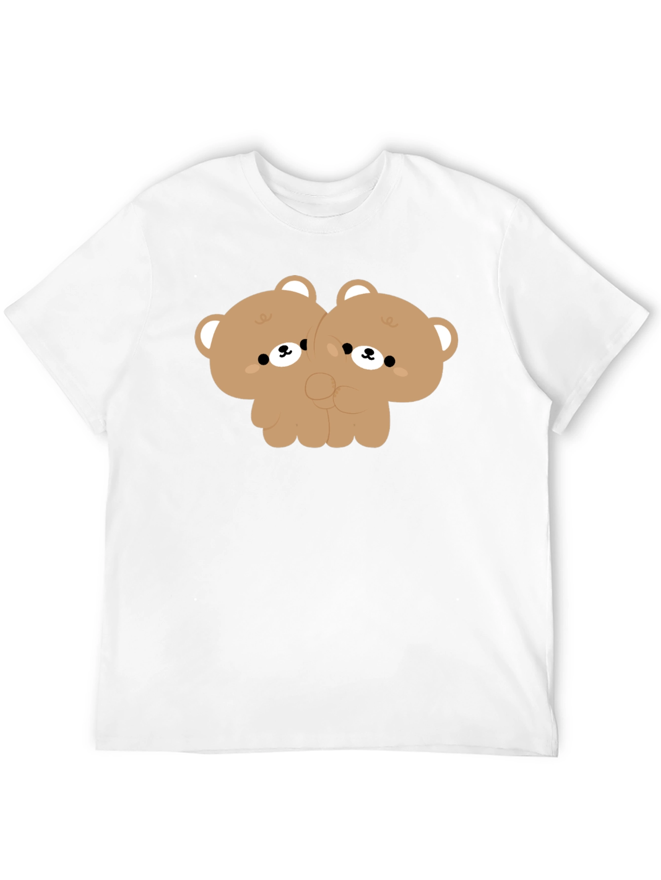 Cute Twin Bear Graphic Tee - Black