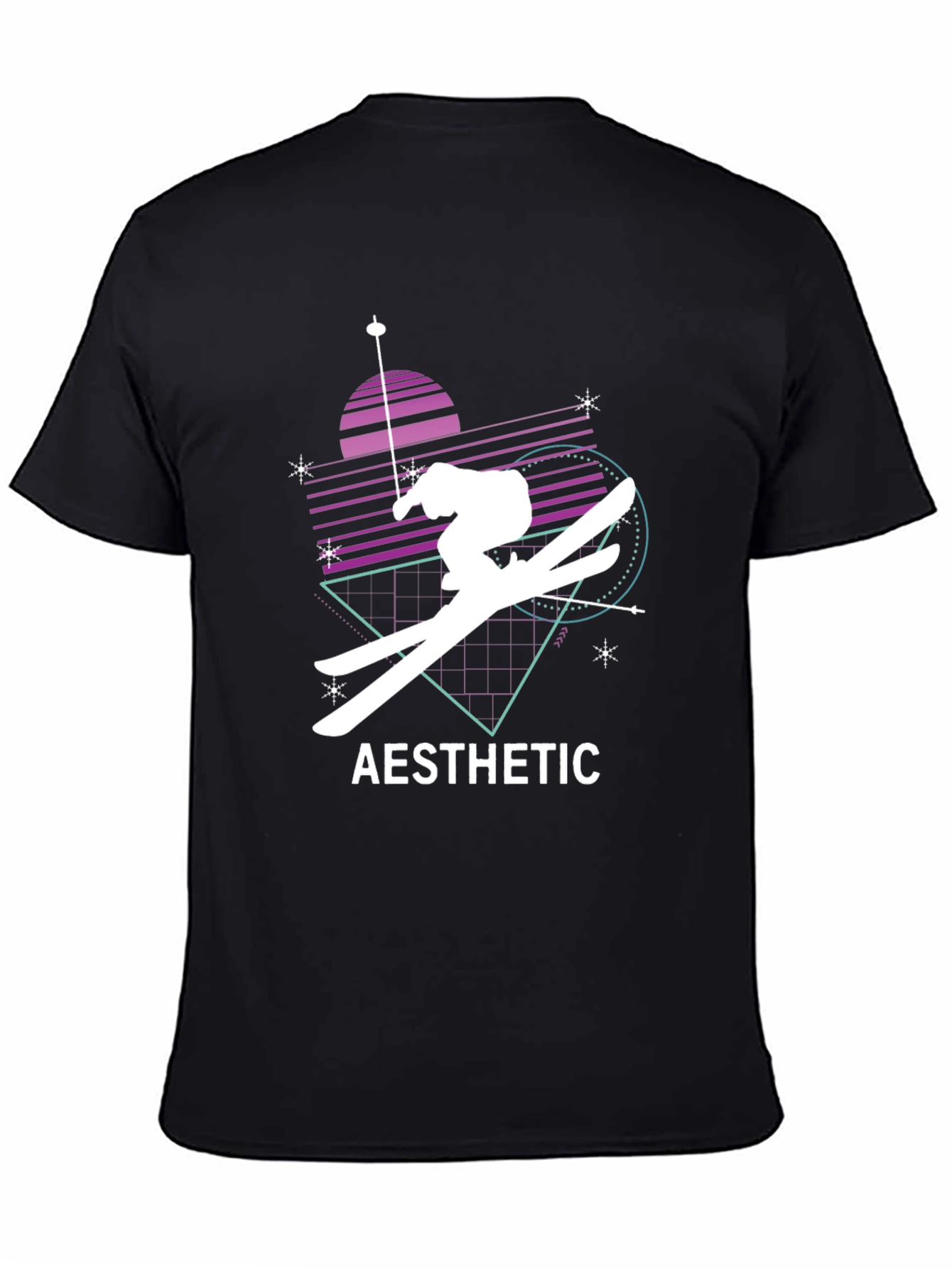 Aesthetic Skiing Graphic Tee - Black