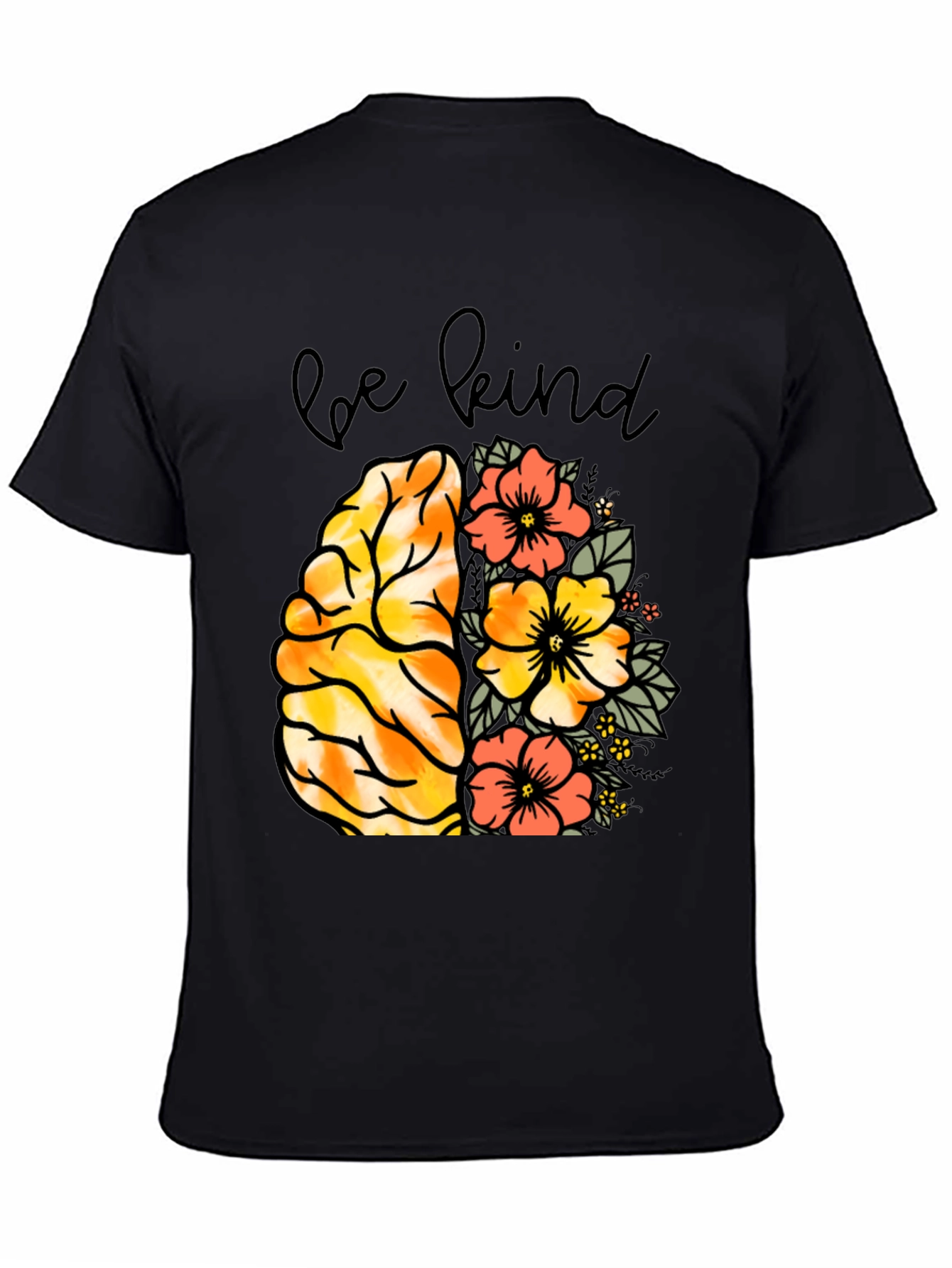 Be Kind Brain & Flowers Graphic Tee