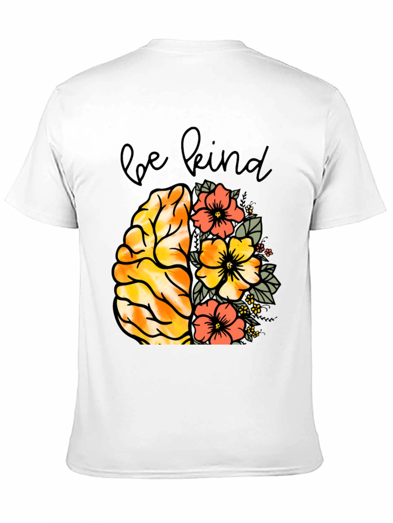 Be Kind Brain & Flowers Graphic Tee