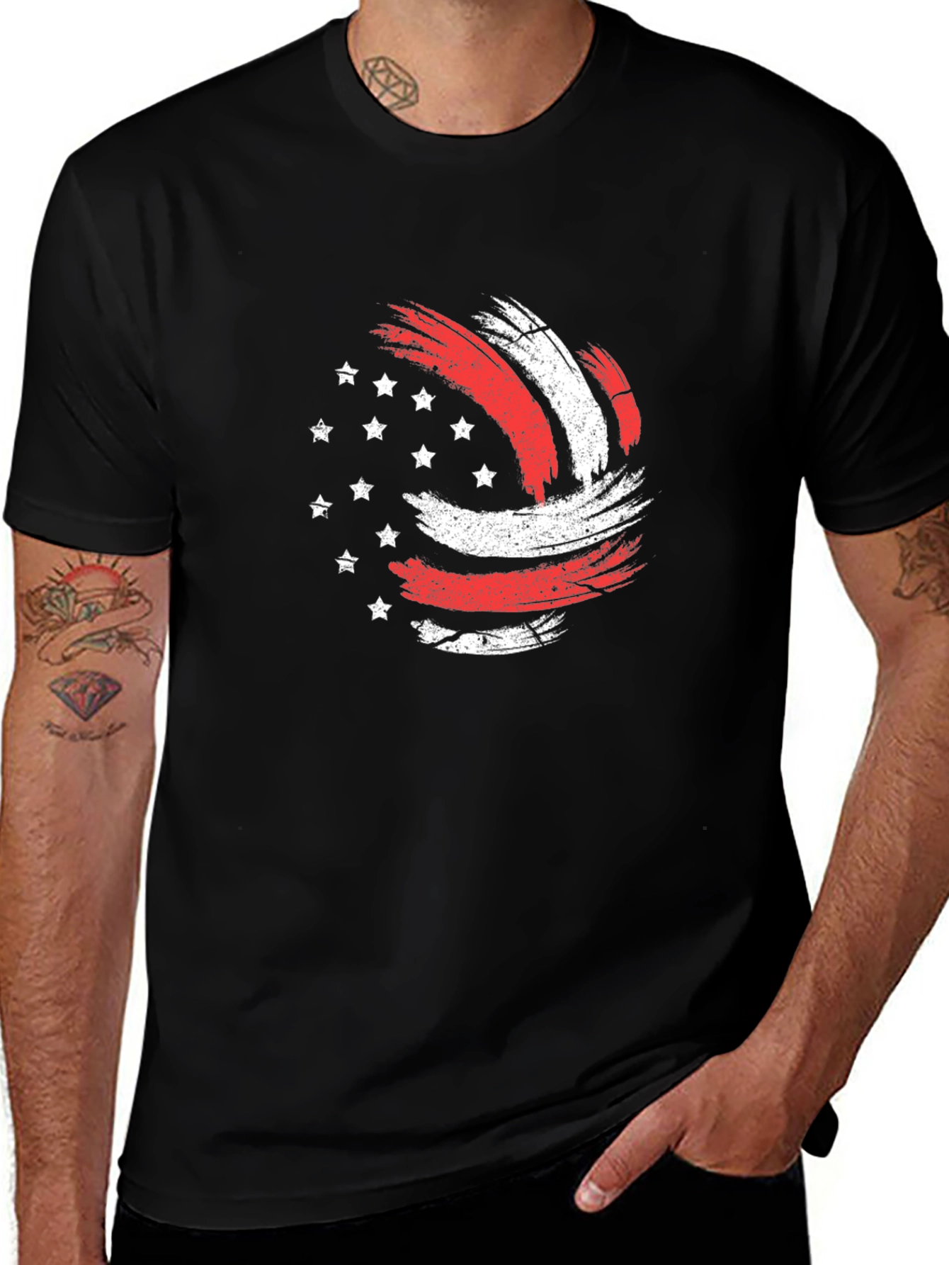Patriotic Volleyball Graphic Tee - USA Pride