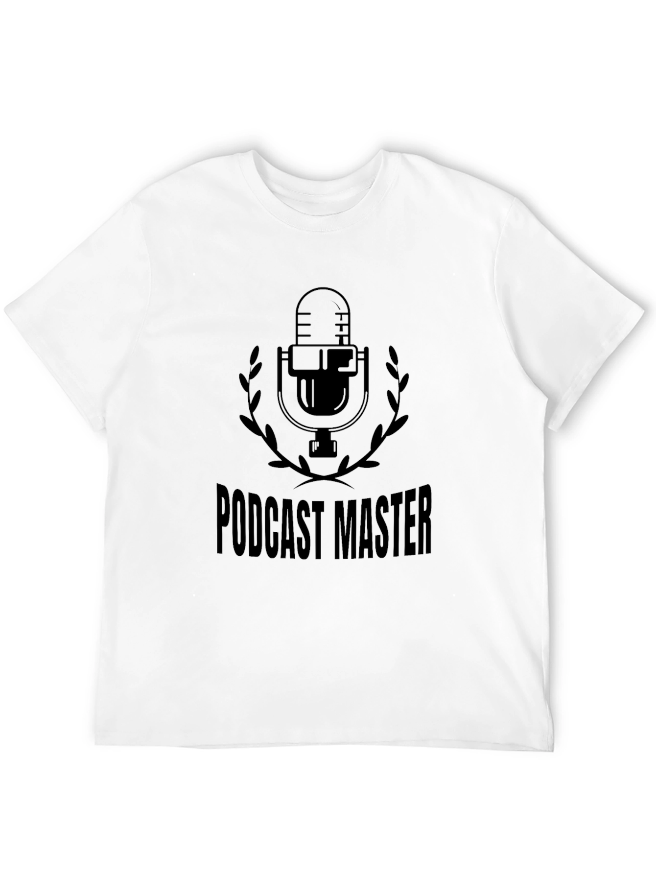 Podcast Master Black T-Shirt - Microphone Design