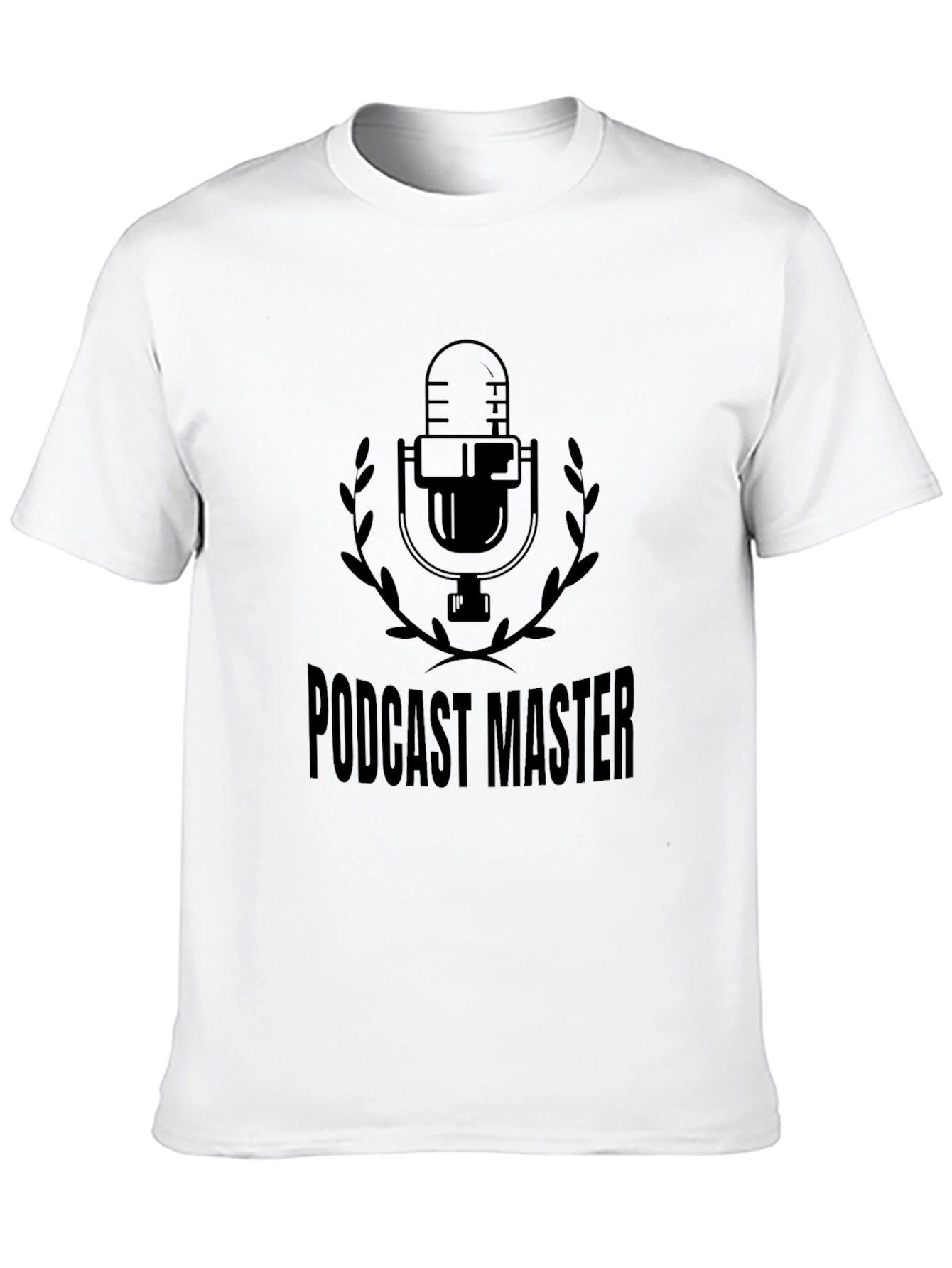 Podcast Master Black T-Shirt - Microphone Design