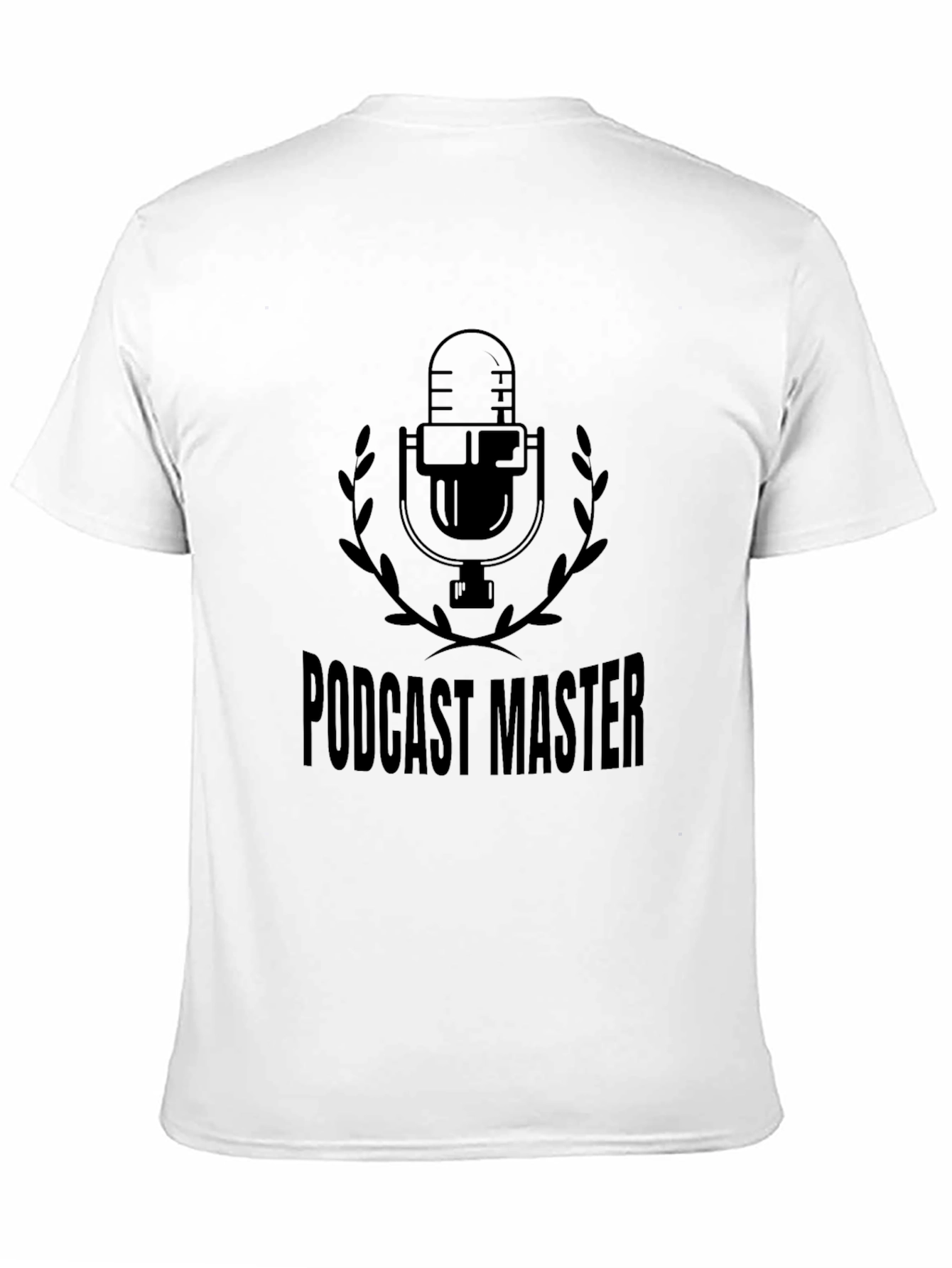 Podcast Master Black T-Shirt - Microphone Design