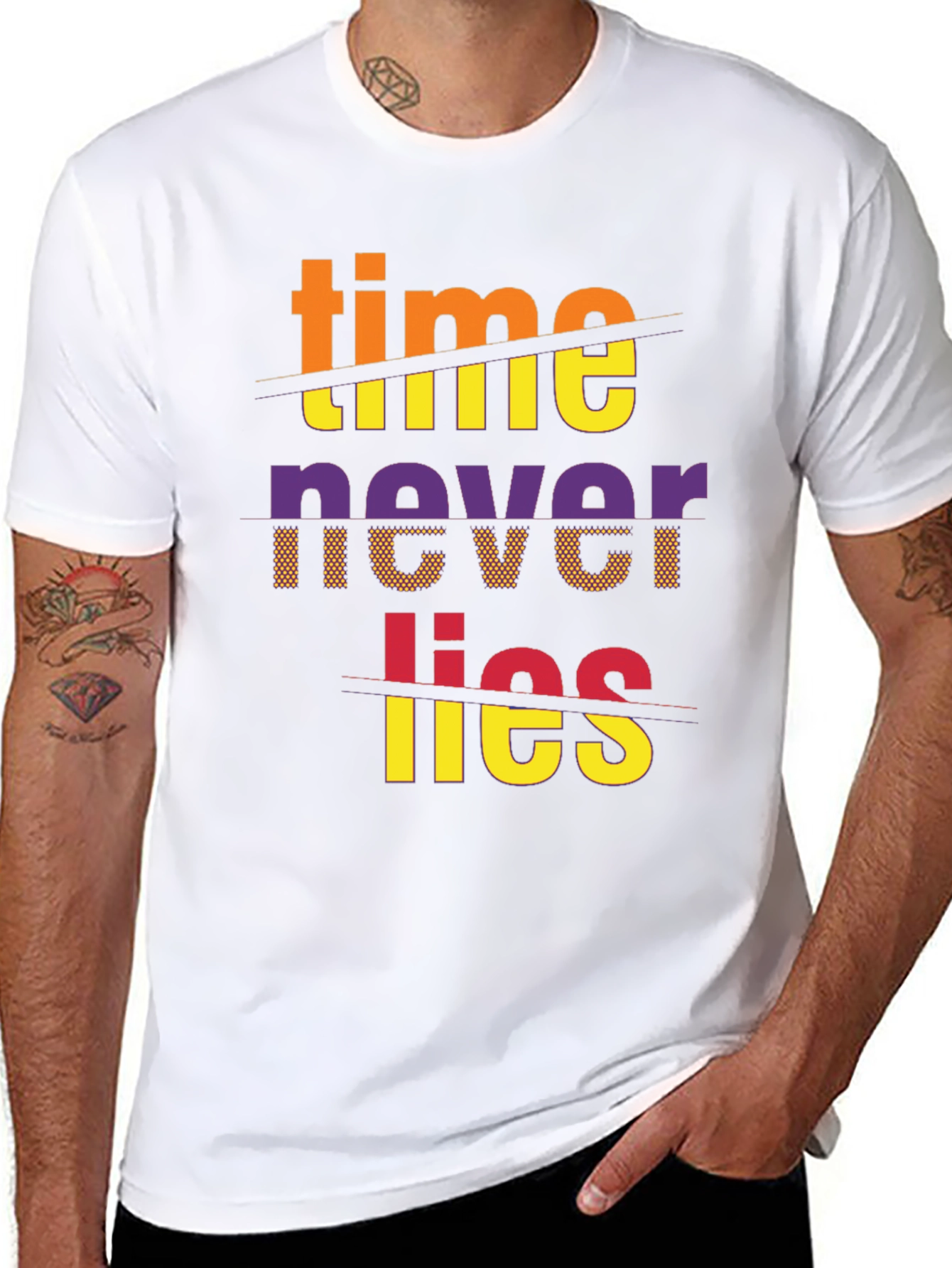 Time Never Lies Graphic Print T-Shirt