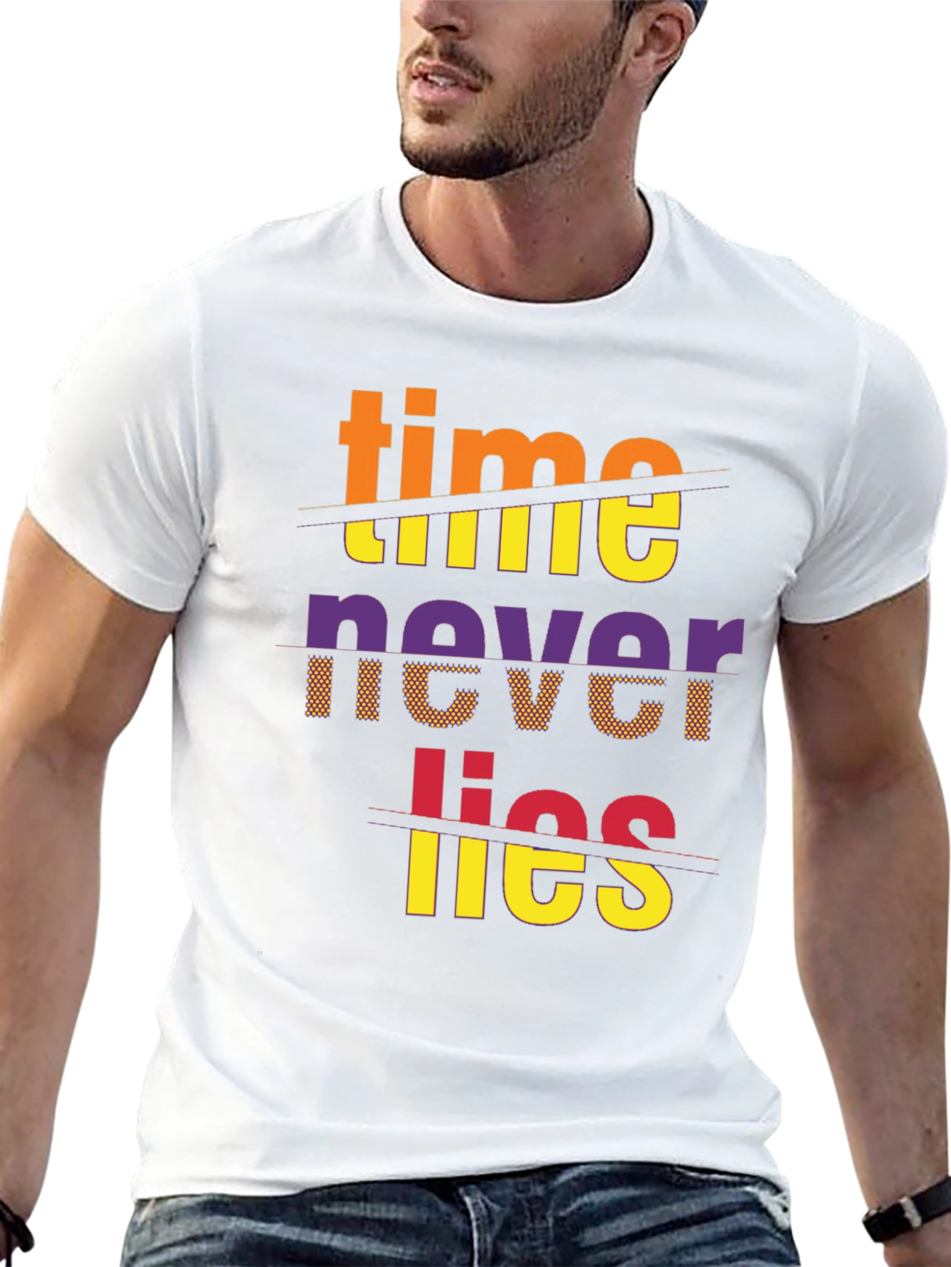 Time Never Lies Graphic Print T-Shirt