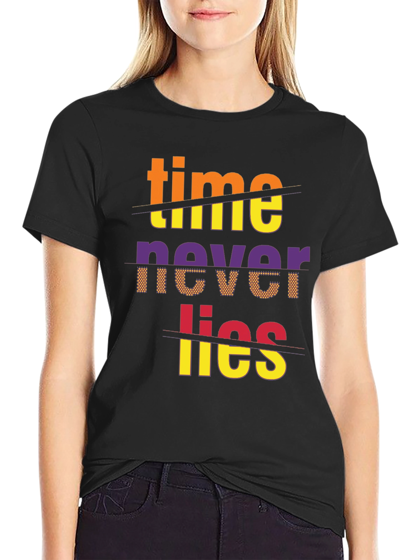 Time Never Lies Graphic Print T-Shirt