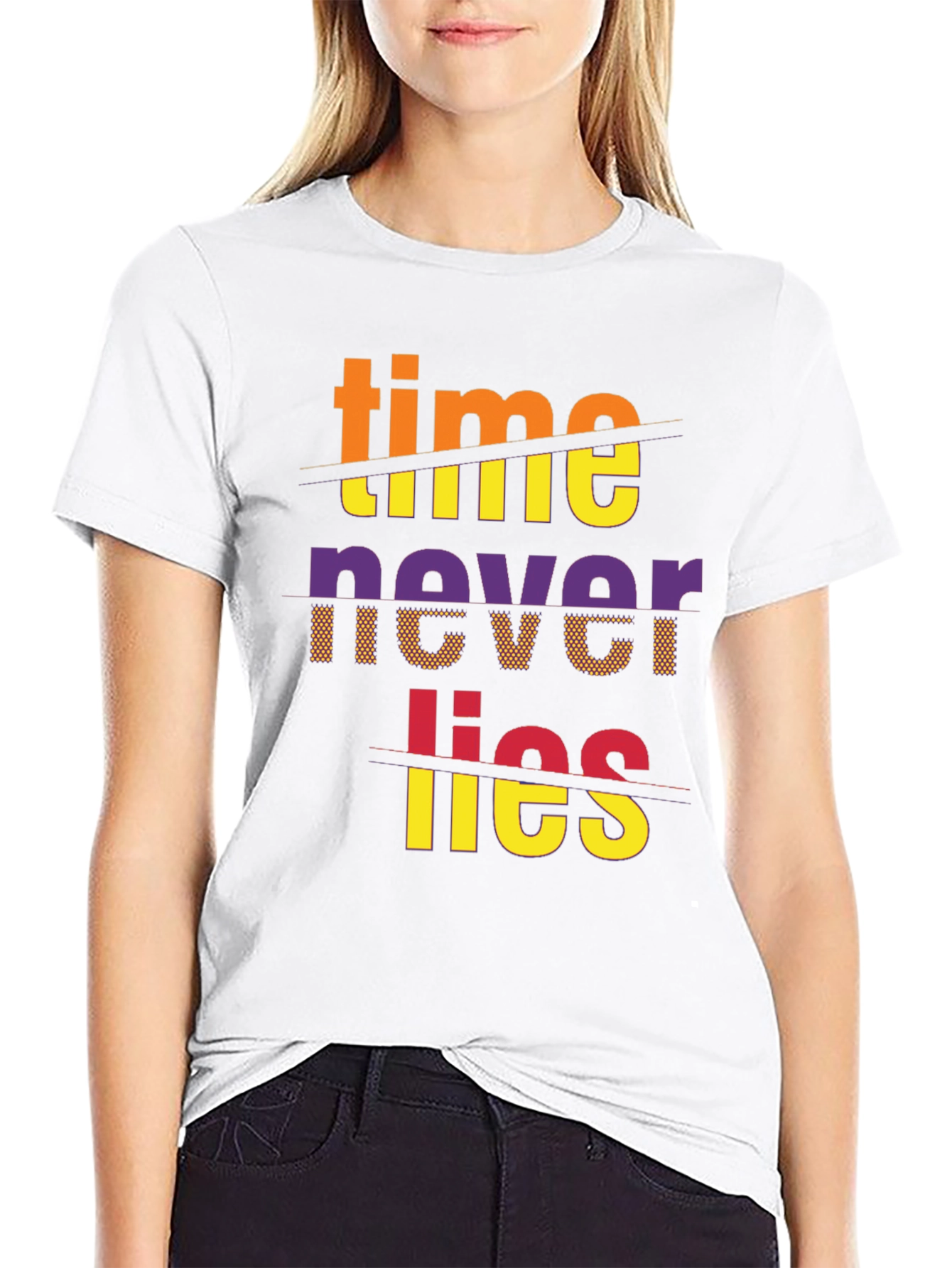 Time Never Lies Graphic Print T-Shirt
