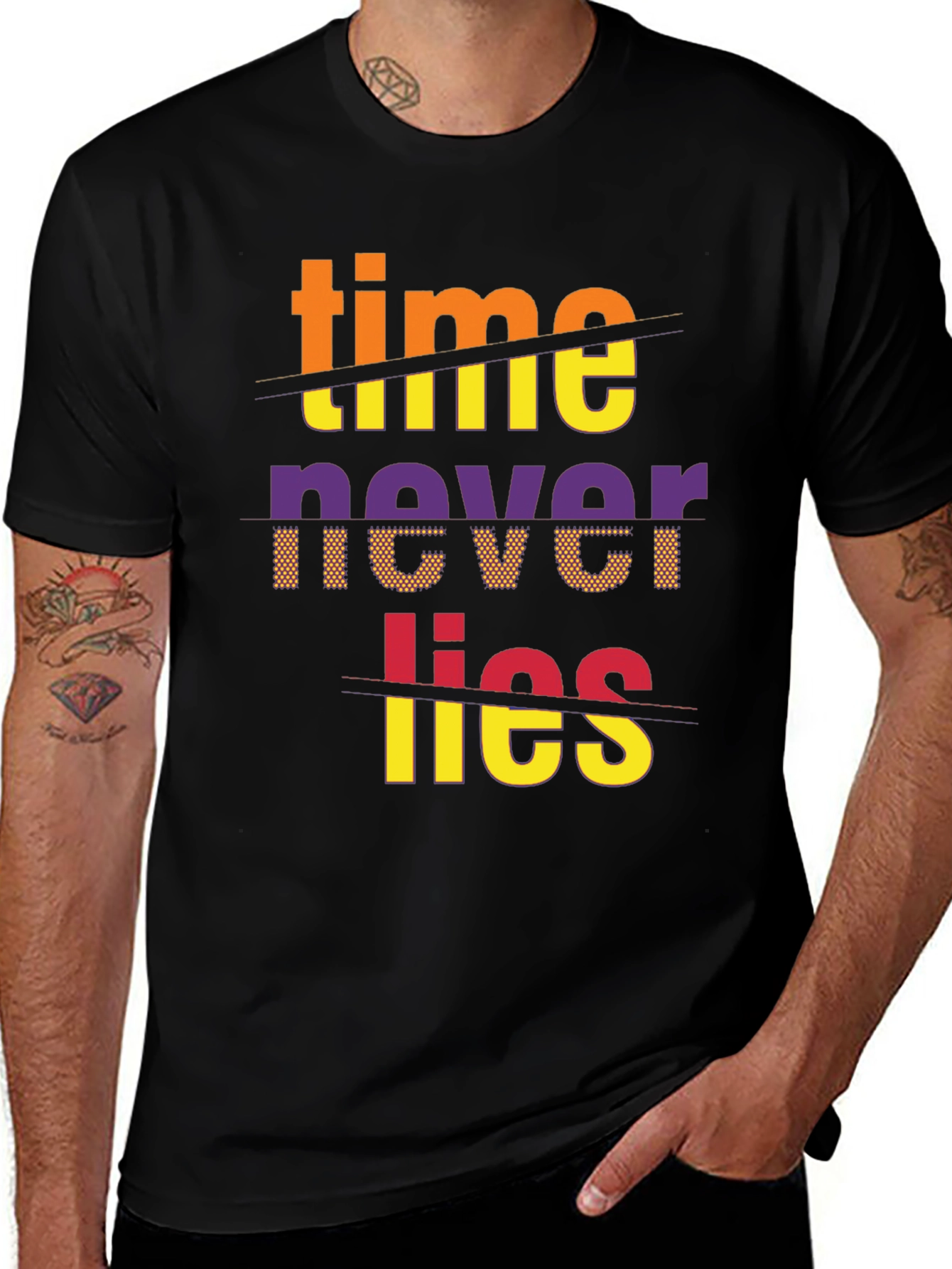 Time Never Lies Graphic Print T-Shirt