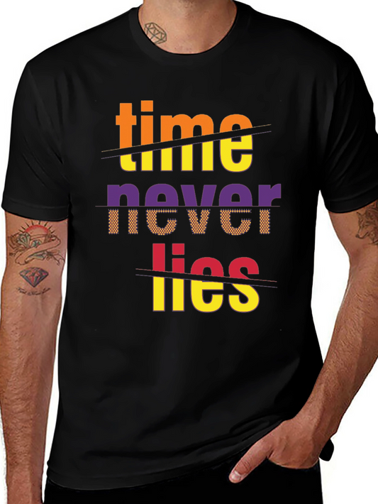Time Never Lies Graphic Print T-Shirt
