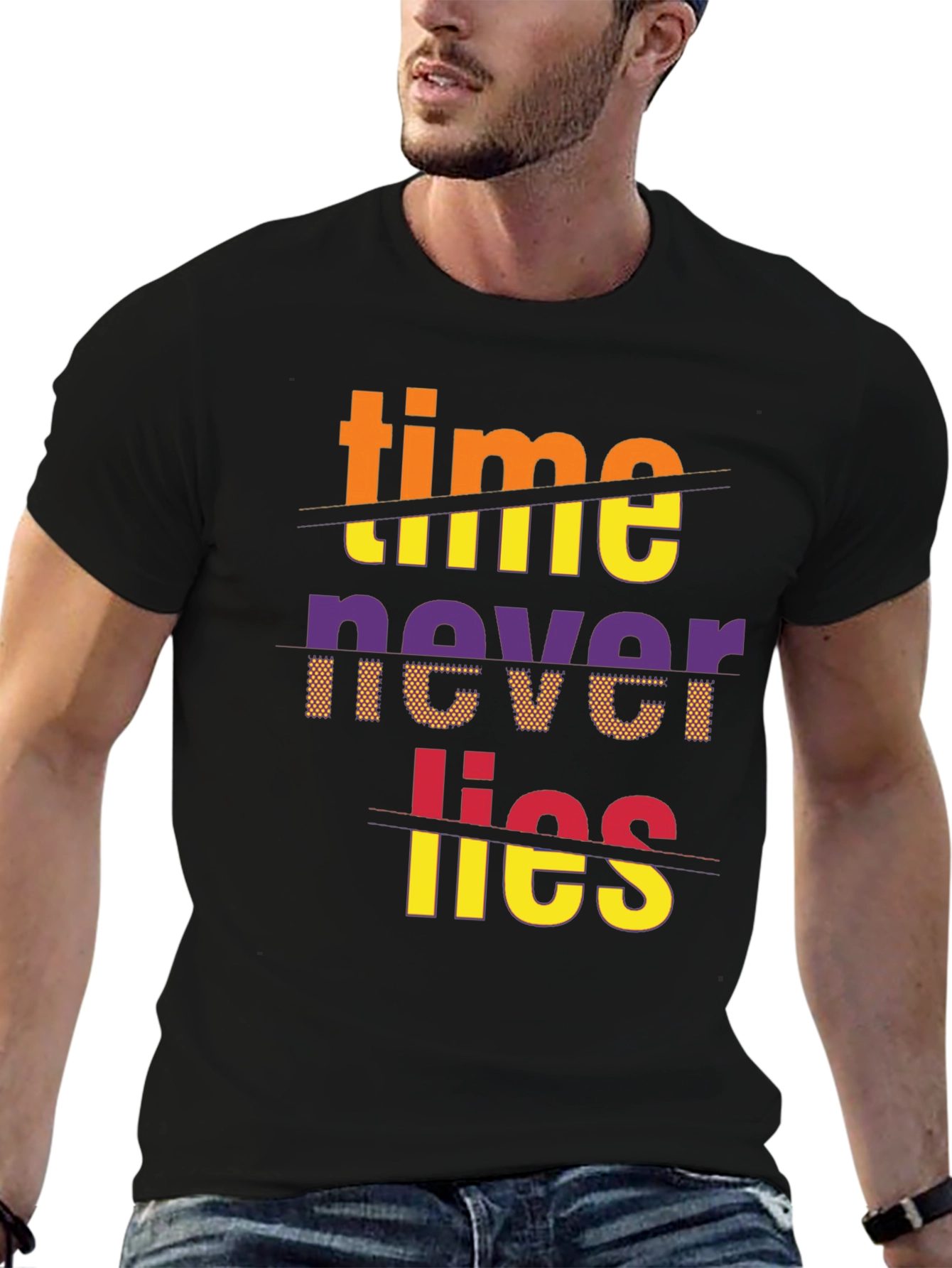 Time Never Lies Graphic Print T-Shirt