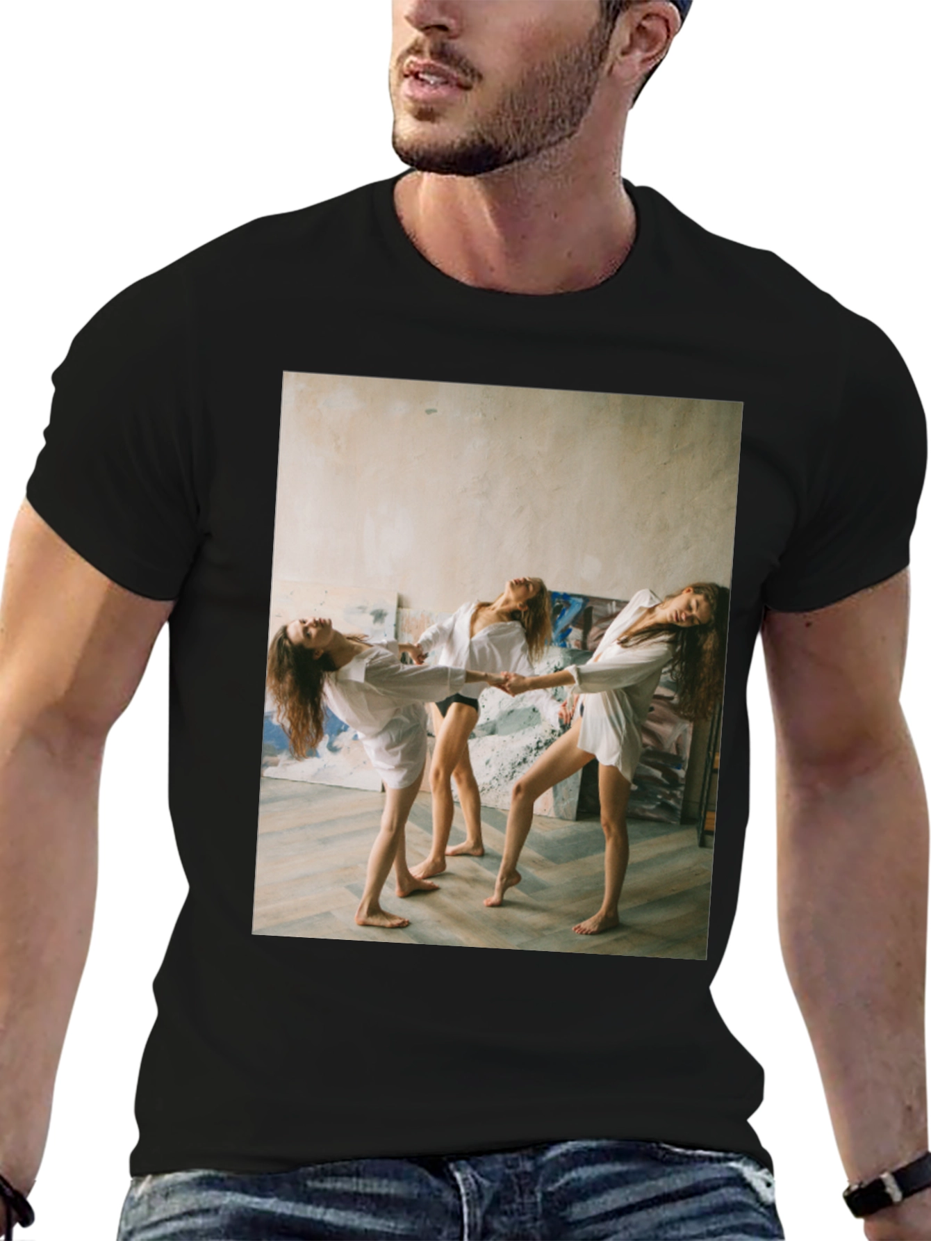 Unique Graphic T-Shirt - Women Dancing Design